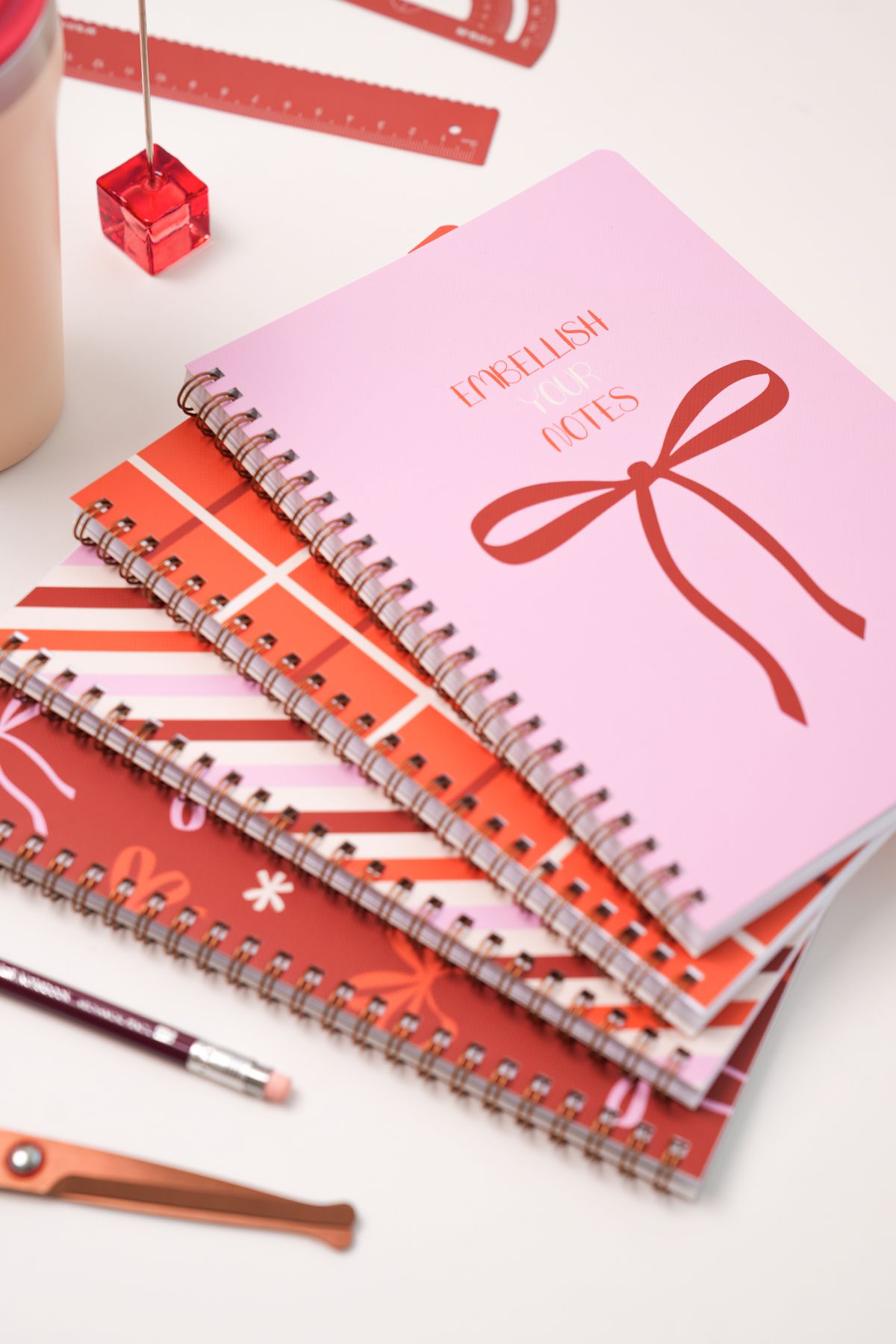 Matt Notebook-A5 Spiral School Notebook 80 sheets Set of 4 - Checkered 3