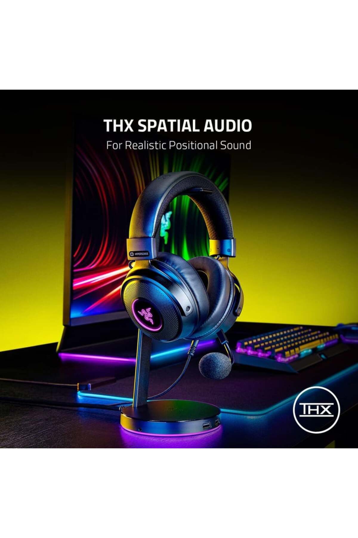 RAZER-Kraken V3 Rgb 7.1 Hypersense Surround Black Gaming Headset (Rz04-03770100-R3M1) 3