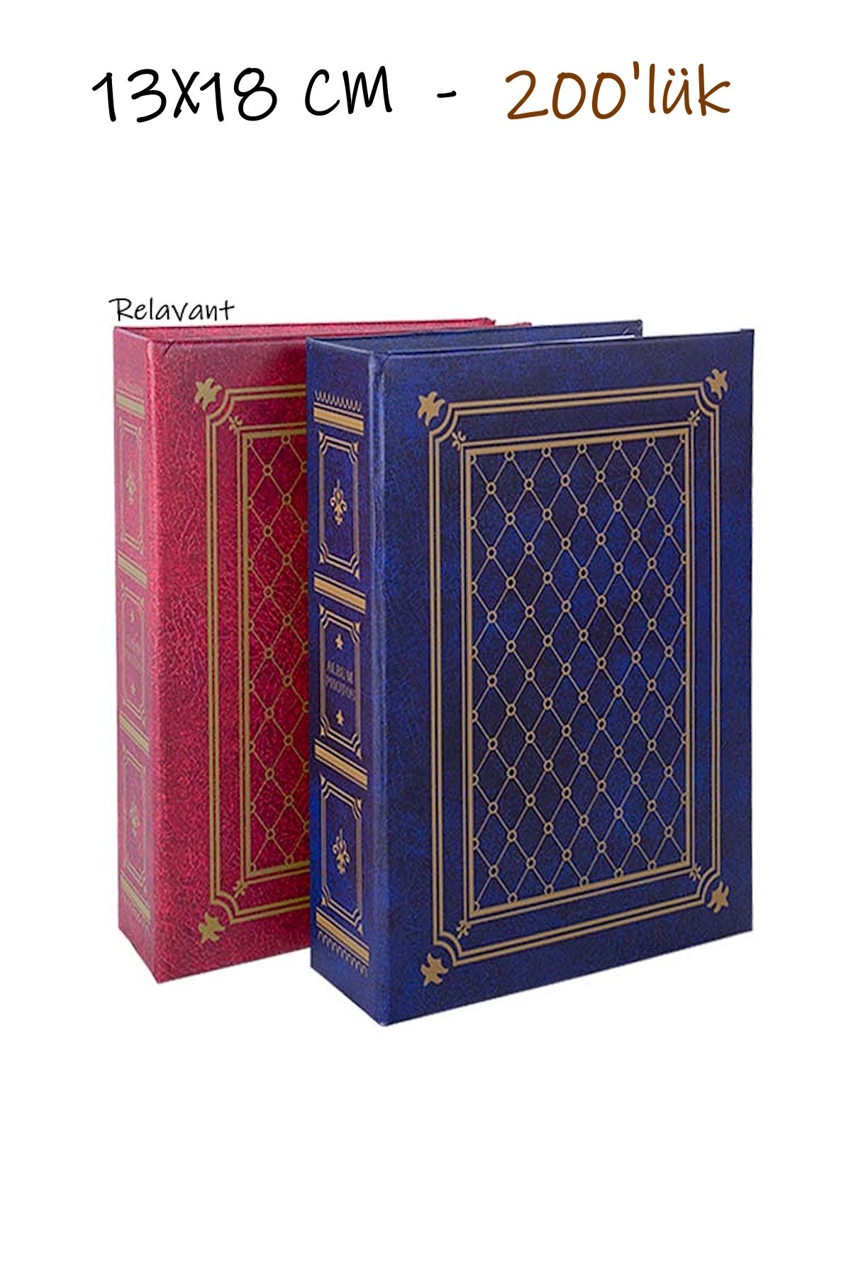Relavant 2'li Fotoğraf Albümü 200 Fotoğraflık 13x18 cm Foto Albümü Desenli