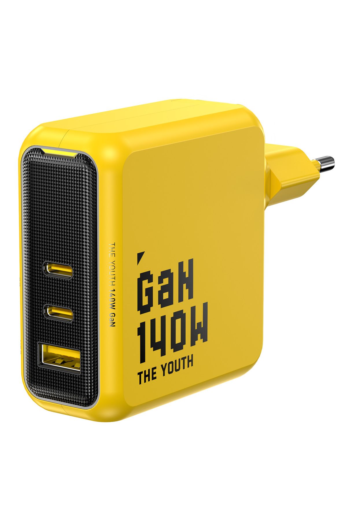 Aohi Youth 3 Portlu Şarj Adaptörü,140W Şarj Cihazı, GaN+ 100W Hızlı Şarj İstasyonu, Sarı
