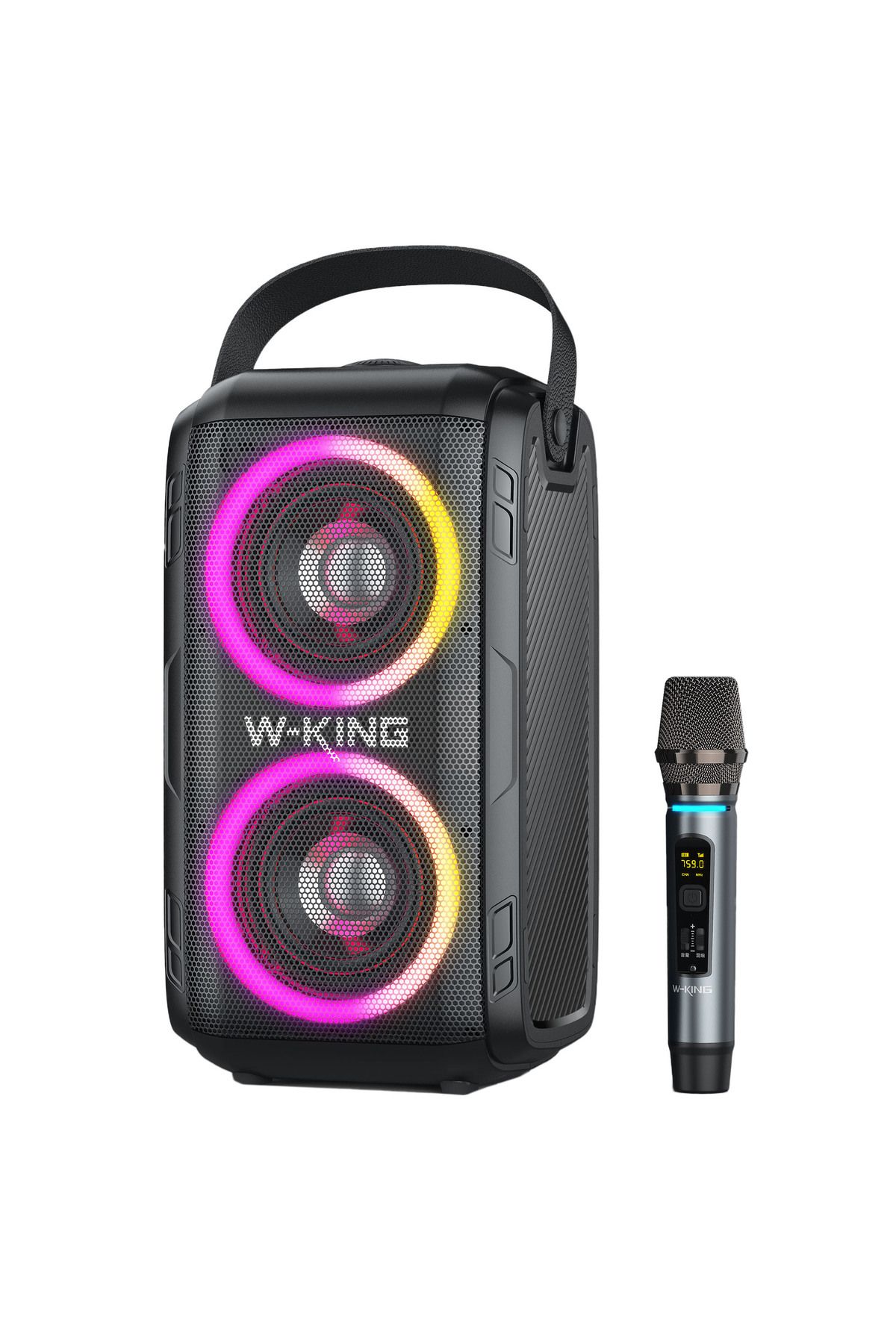W-KING T9 Bluetooth Hoparlör, 80W Boombox, 9 Saate Varan Çalma Süresi, IPX5 Suya Dayanıklı, Kablosuz