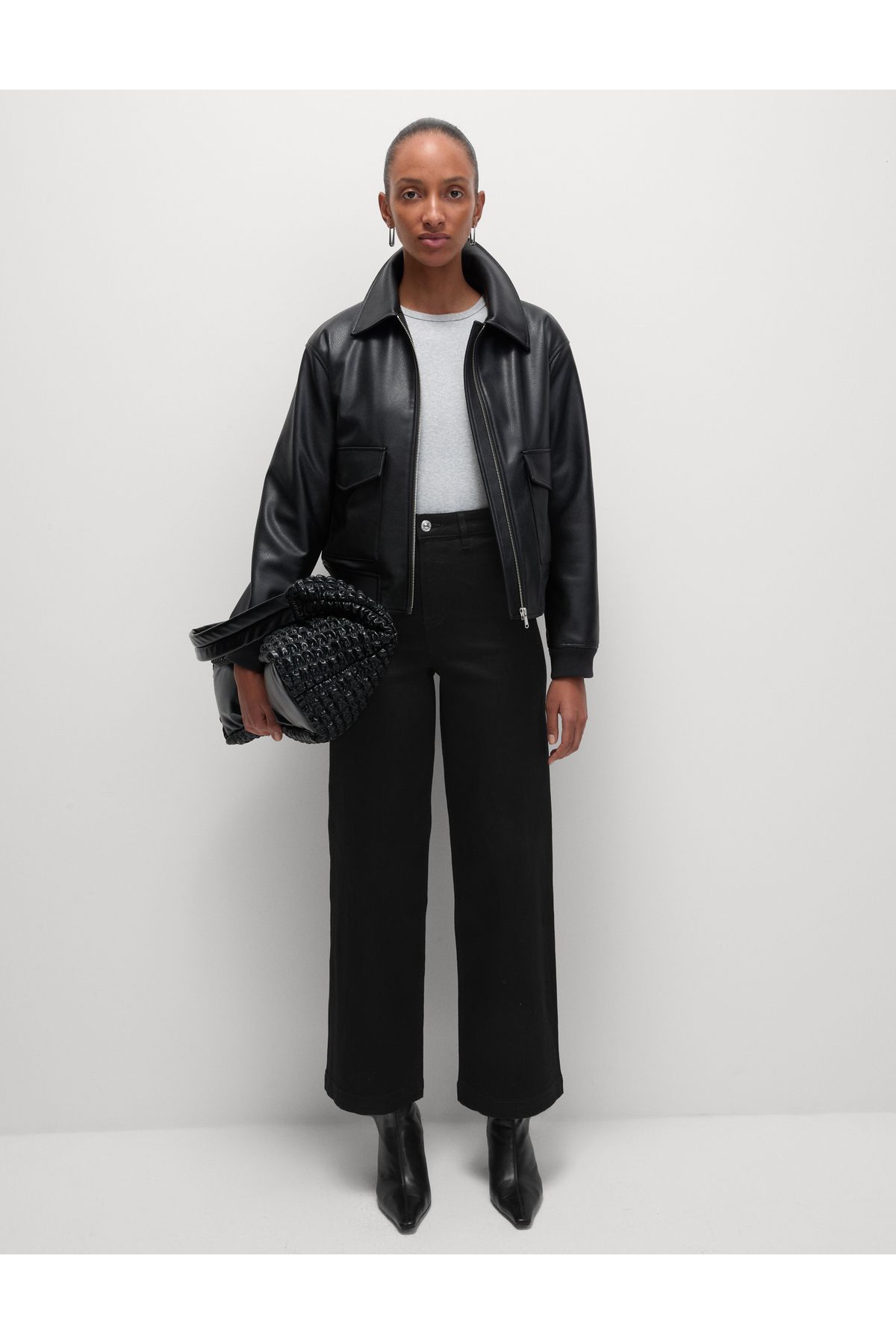 Marks & Spencer Yüksek Bel Wide Leg Grazer Jean Pantolon