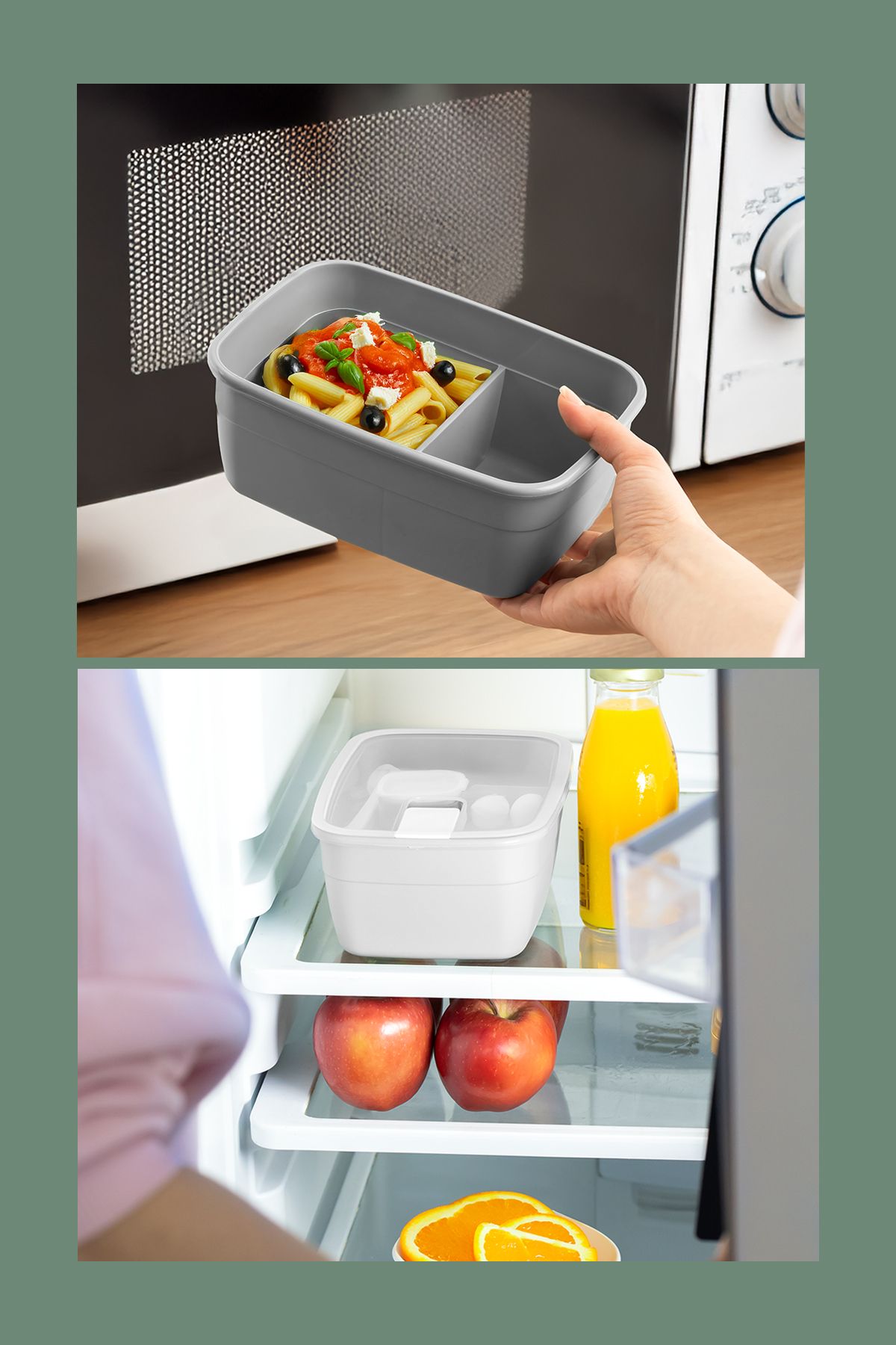 Porsima-3193 Vacuum Self-Feeding Lunch Box with Spoon, Fork and Sauce Bowl - 2-Tier Lunch Box - Lunch Box 5