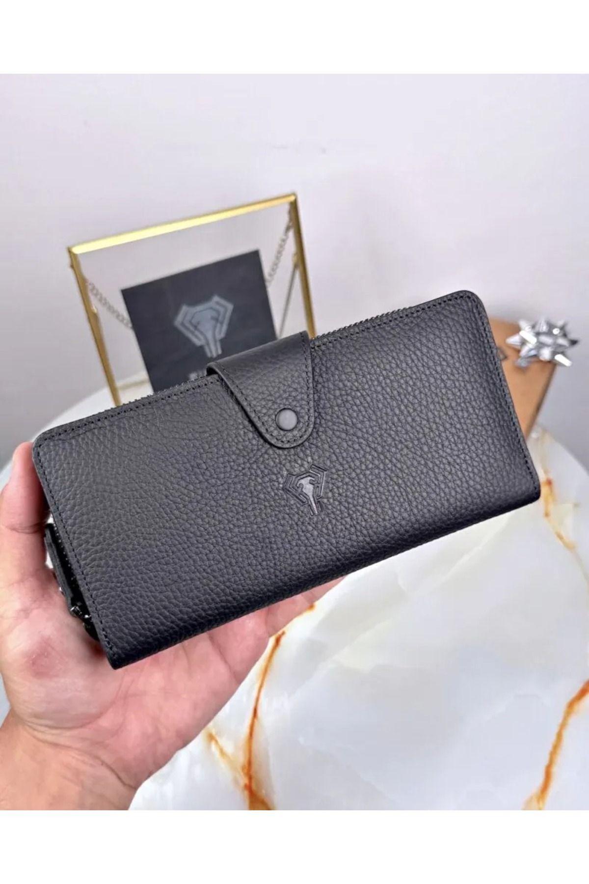 کیف پول مردانه و زنانه چرمی اصلی ZIPPERED MULTI COMPARTING 2097 Fil Deri