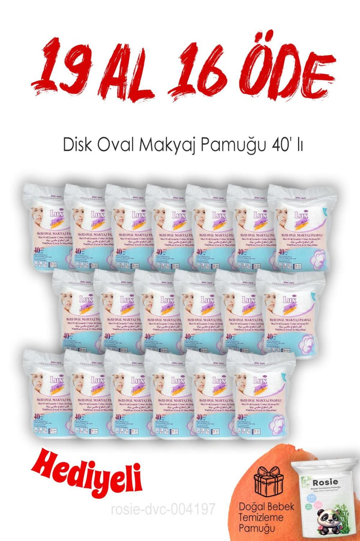 LUX 19 AL 16 ÖDE 40'lı Lux Disk Oval Makyaj Pamuğu ve ROSIE