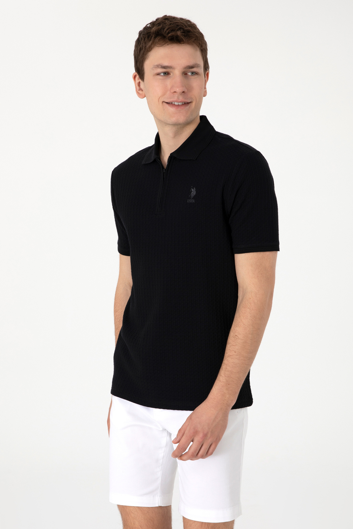 U.S. Polo Assn.-Men's Regular Fit Polo Neck Black T-Shirt 50299601-Vr046 3
