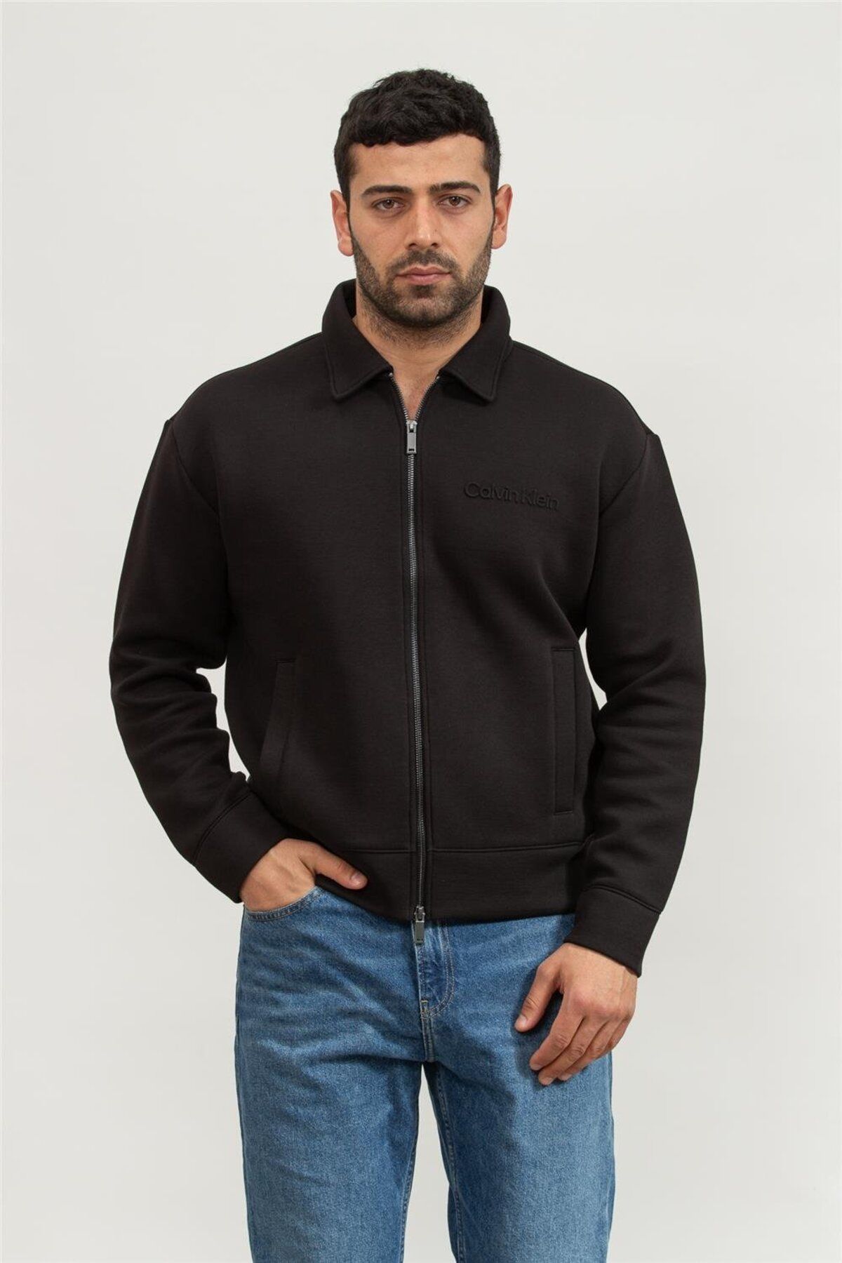 Calvin Klein Erkek Fermuarlı Sweatshirt