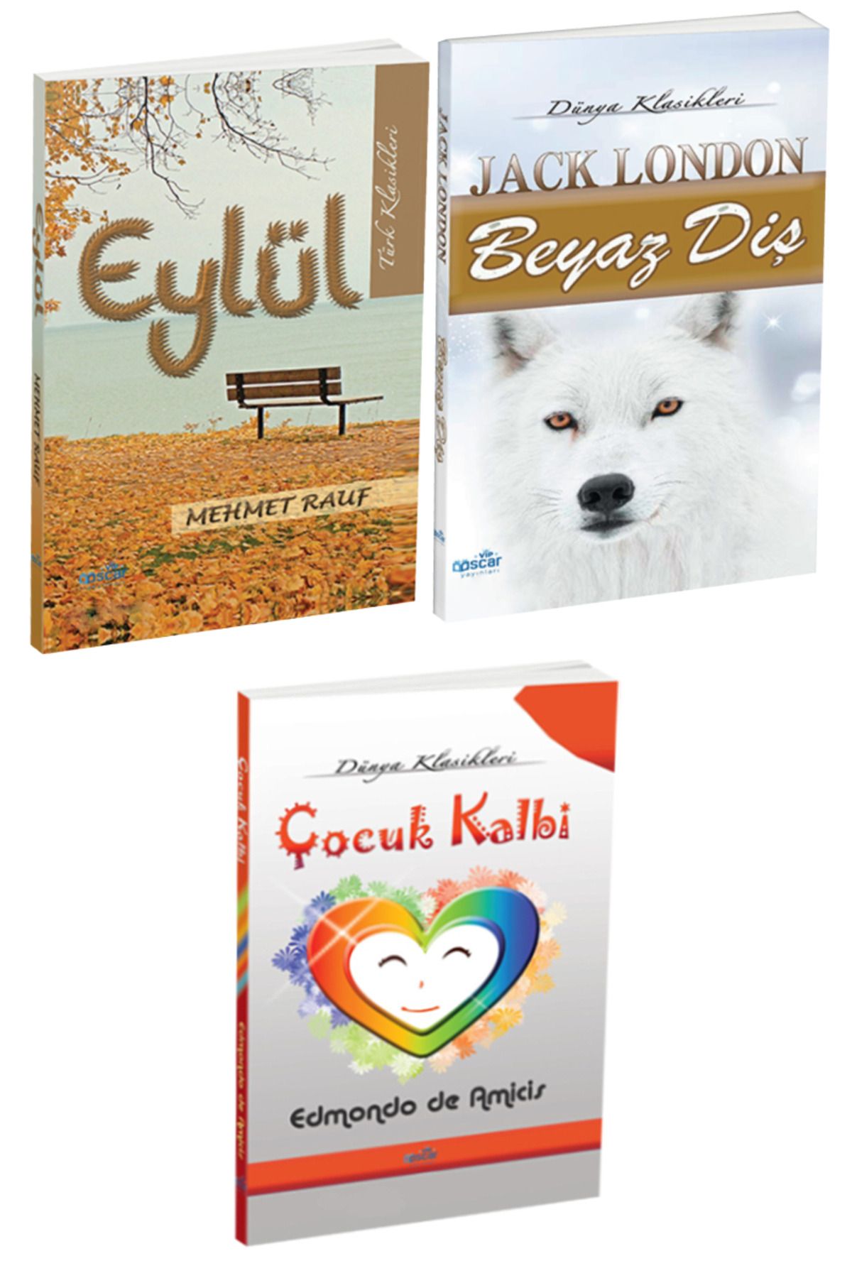 Panem Yayınları Klasik Romanlar: Mehmet Rauf Eylül + Jack London Beyaz Diş + Edmondo de Amicis Çocuk Kalbi