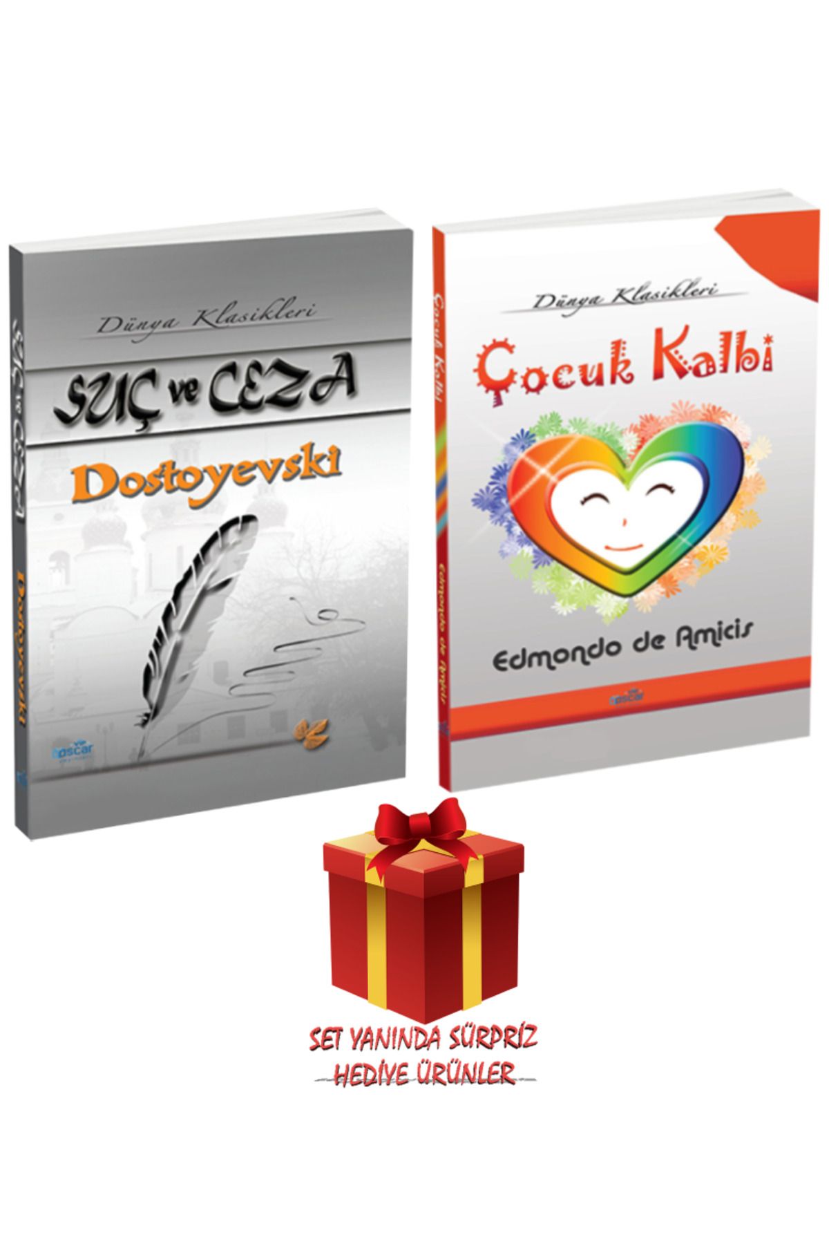 Panem Yayınları Dünya Klasikleri: Dostoyevski Suç ve Ceza + Edmondo de Amicis Çocuk Kalbi + Sürpriz Hediye