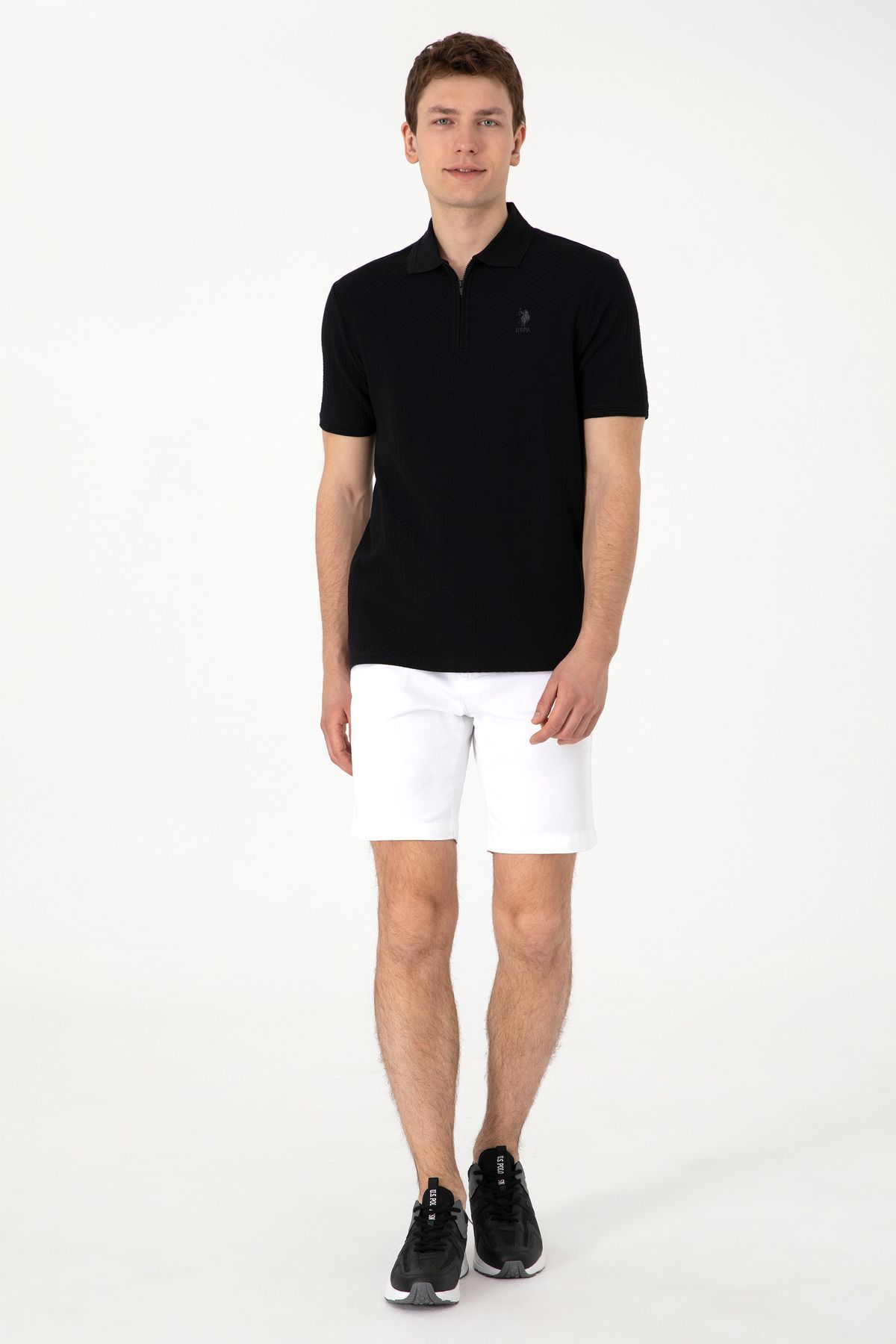 U.S. Polo Assn.-Men's Regular Fit Polo Neck Black T-Shirt 50299601-Vr046 4