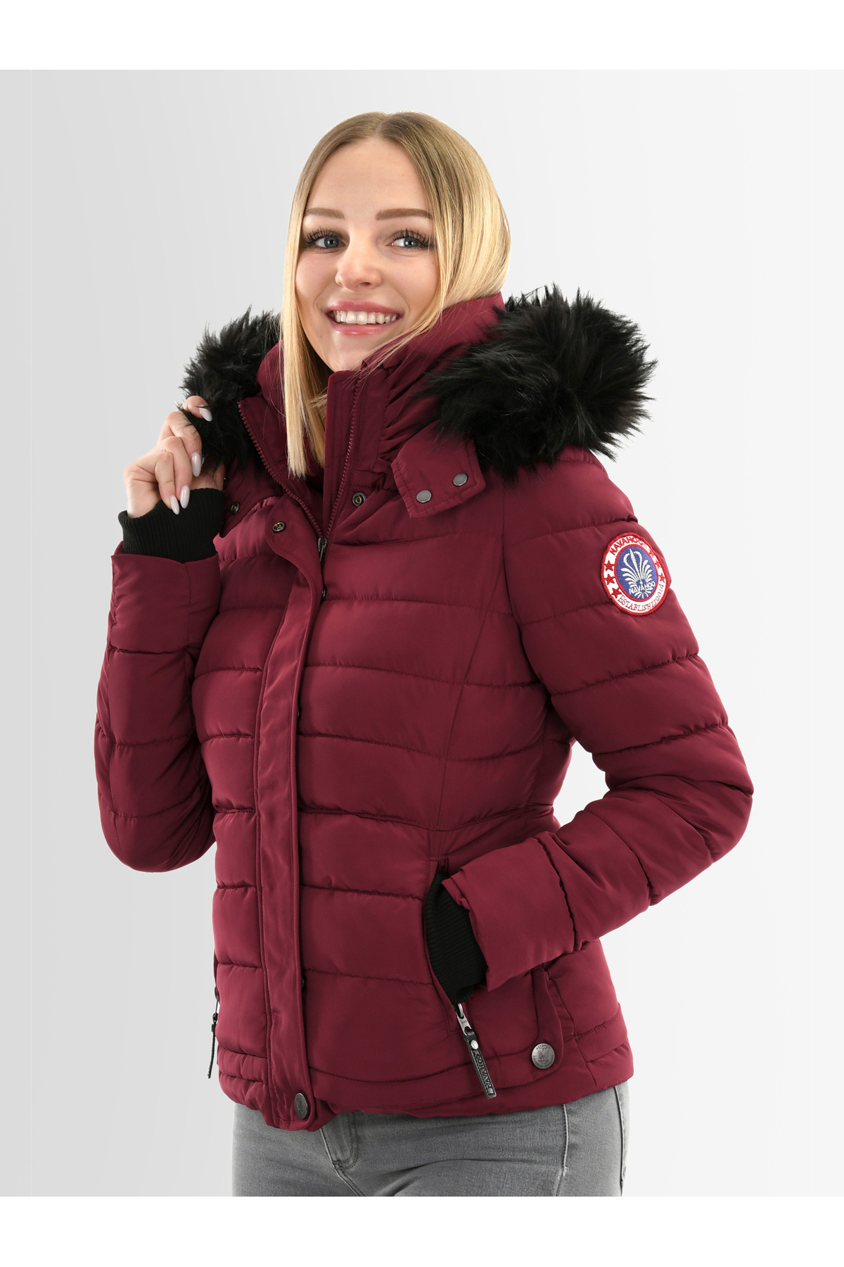 Navahoo-Chloe warme Damen Winter Jacke Parka Mantel Stepp Kurzjacke gefüttert NEU B301 6