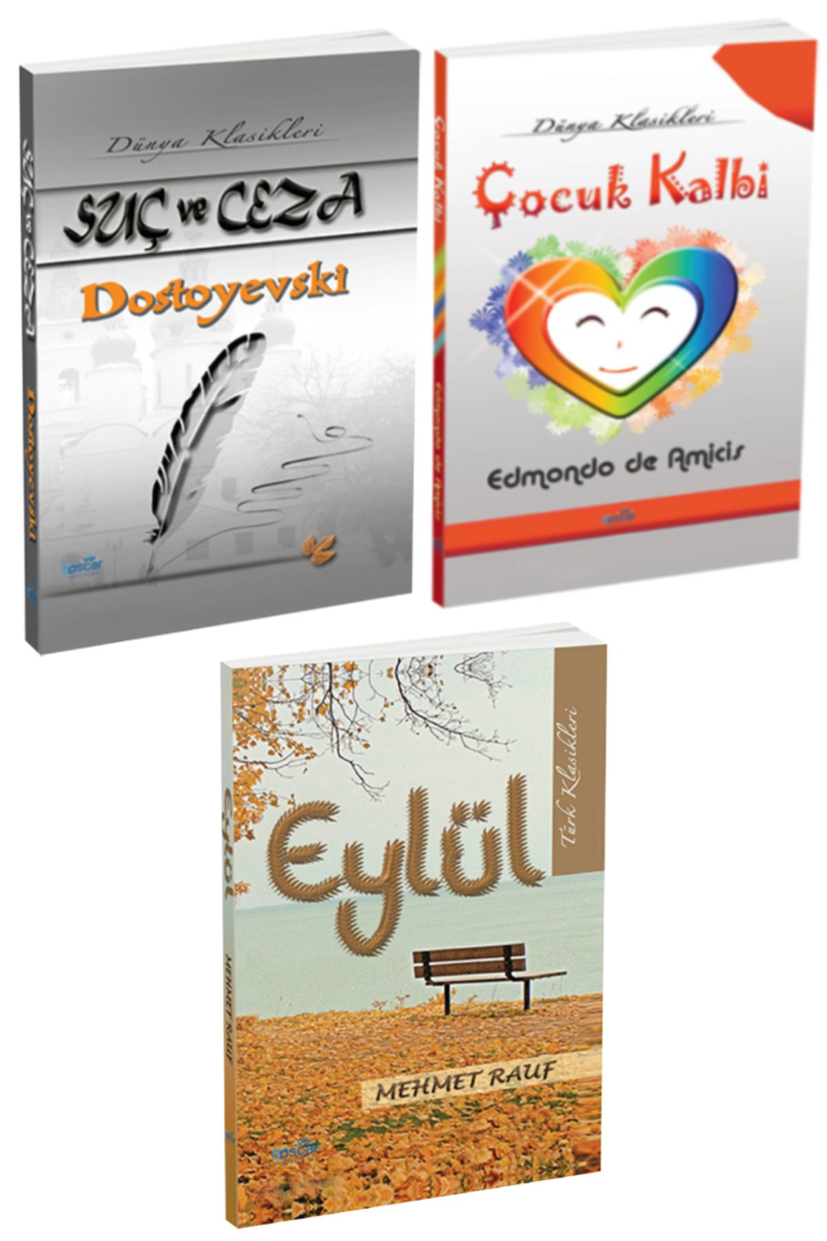 Panem Yayınları Klasik Romanlar: Dostoyevski Suç ve Ceza + Edmondo de Amicis Çocuk Kalbi + Mehmet Rauf Eylül