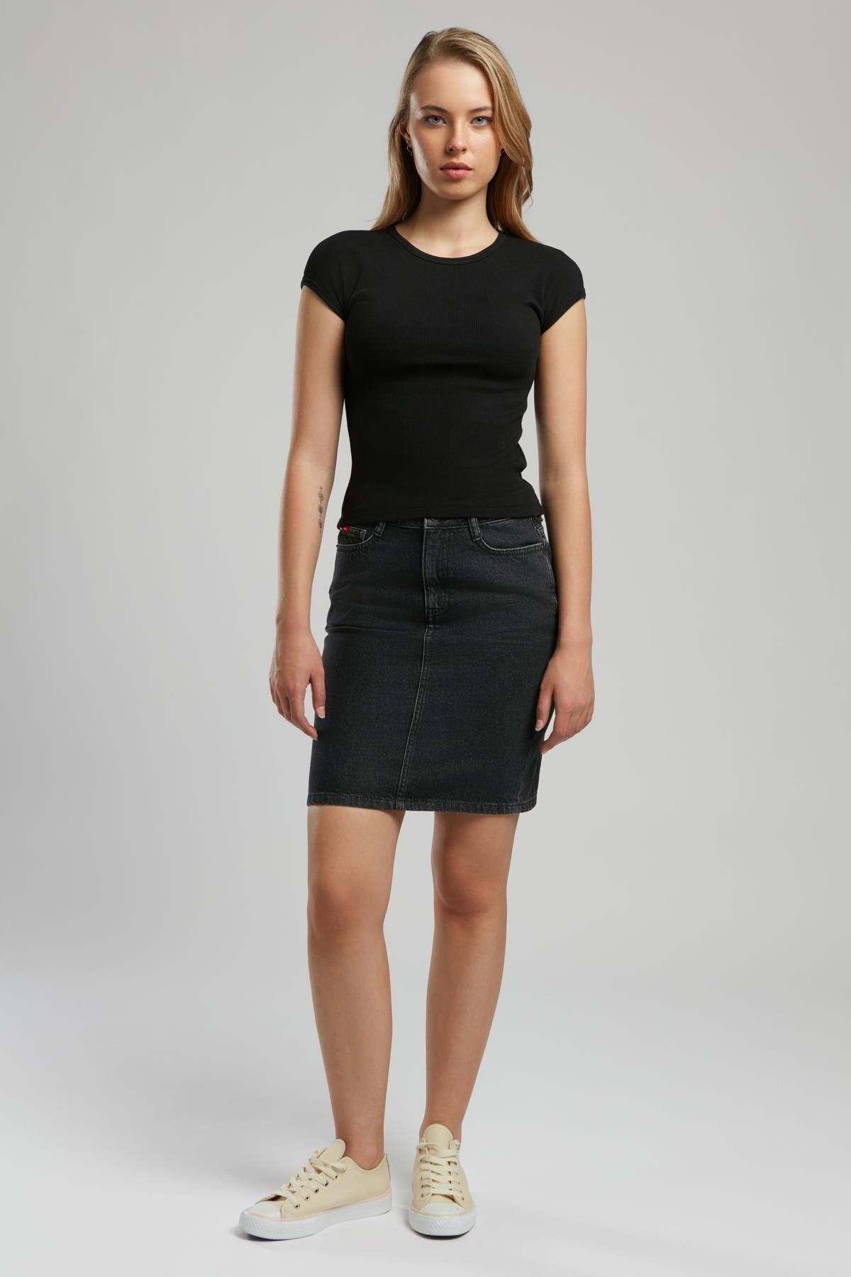 Lee Cooper Rosa Kadın O Yaka T-Shirt Siyah