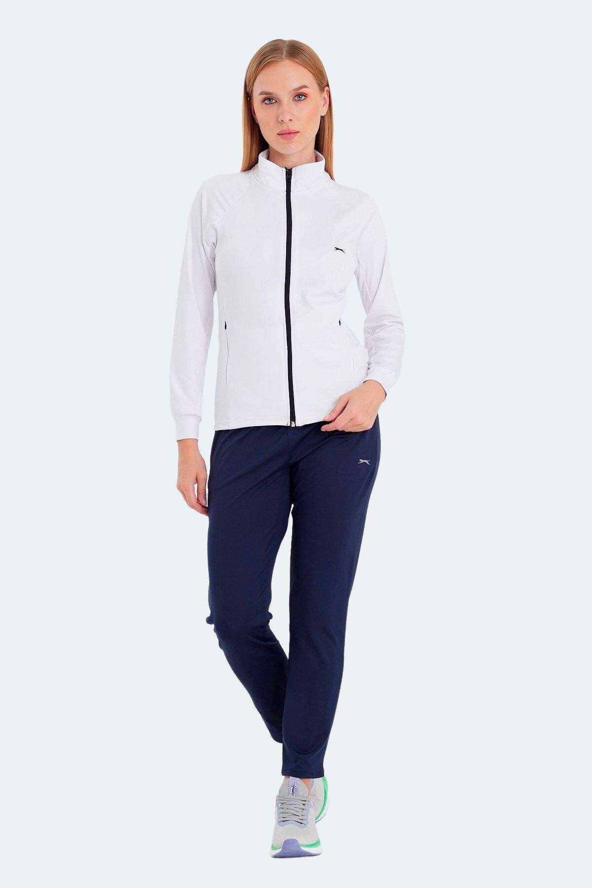 Slazenger Günlük Fermuarlı Kadın Eşofman Takımı Beyaz