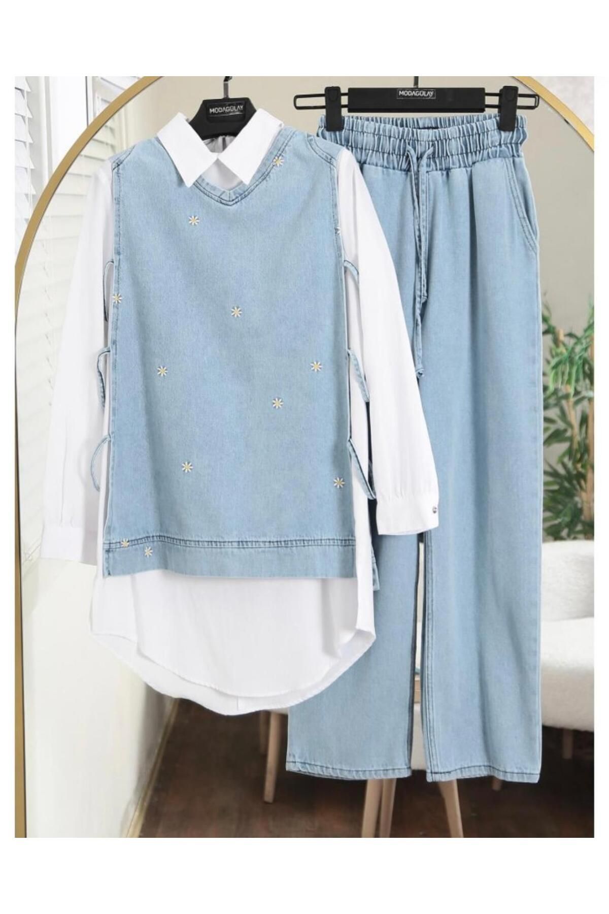 gül garden Kot Pantolon Kot Süveter Gömlek