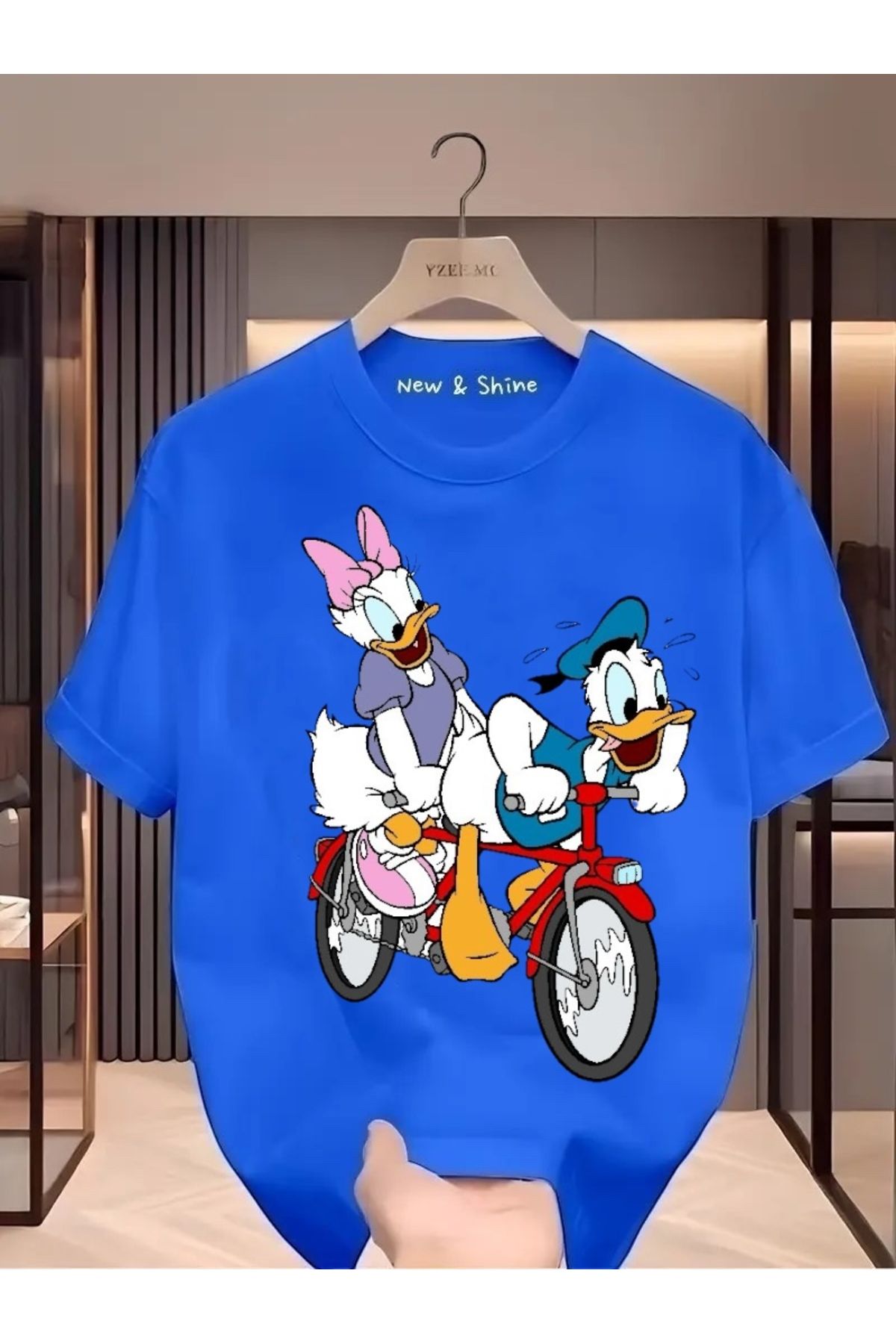 New Shine Daisy Donald Duck Baskılı Oversize T-Shirt