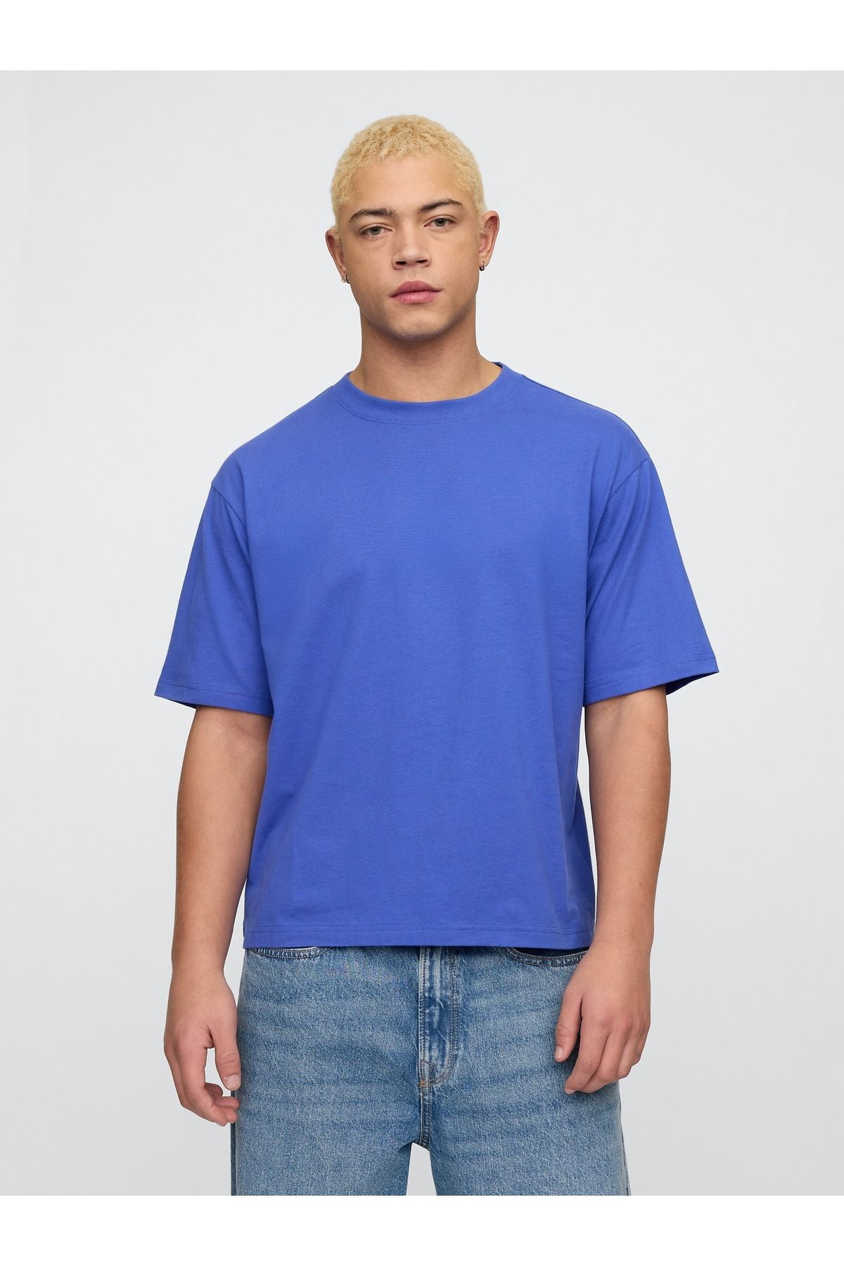 GAP Erkek Mavi Vintage Soft Boxy T-Shirt