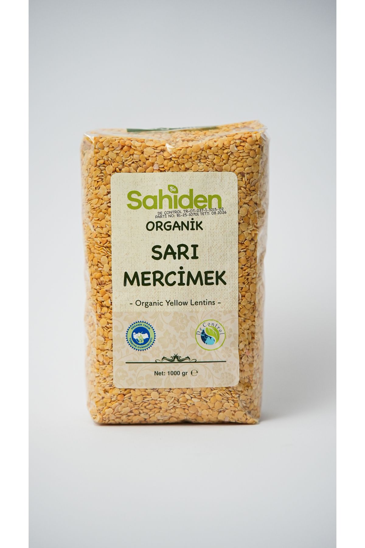SAHİDEN ORGANİK ORGANİK SARI MERCİMEK - 1 KG
