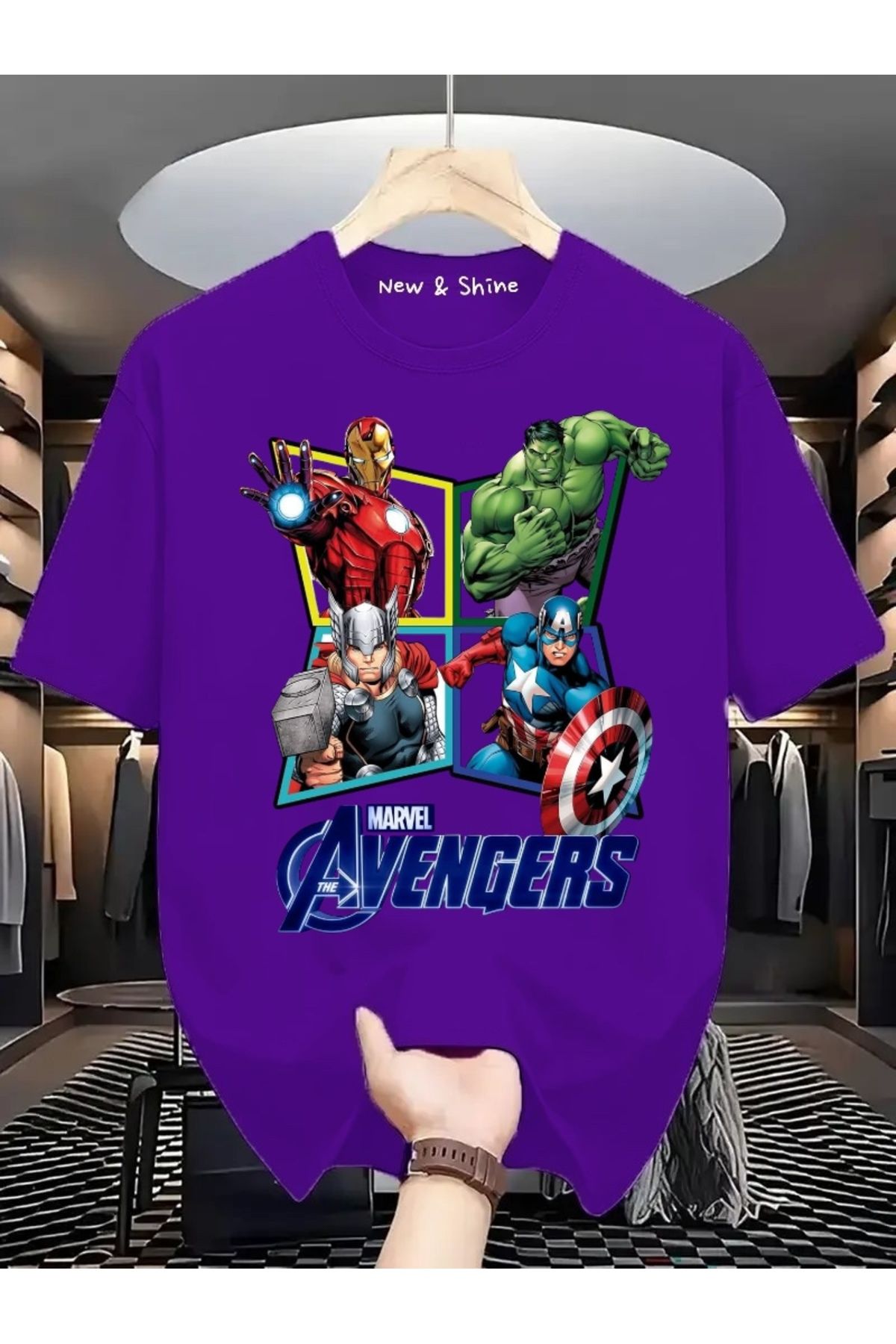 New Shine Avengers Baskılı Oversize T-Shirt