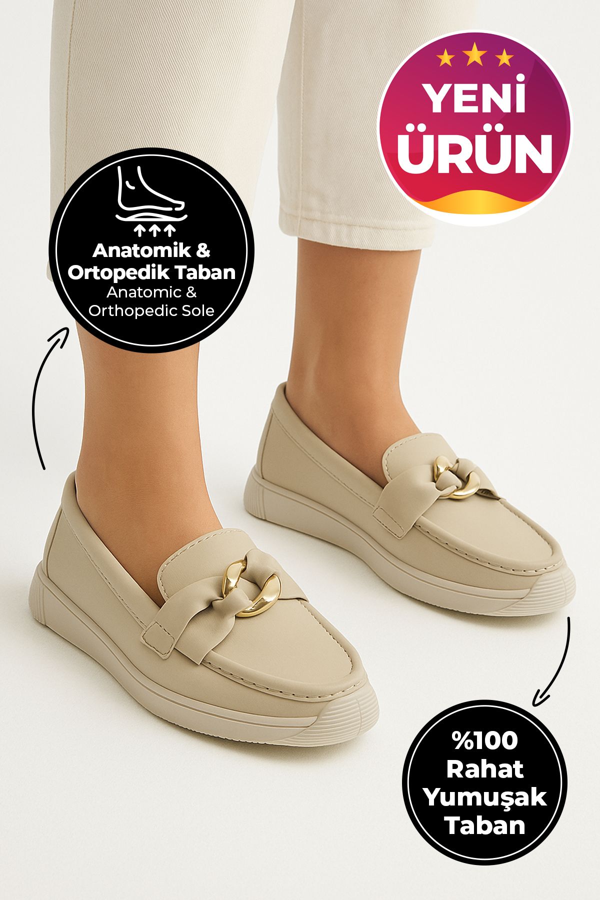 CARLA BELLA Kadın Loafer Ayakkabı Toka Fiyonk Detay