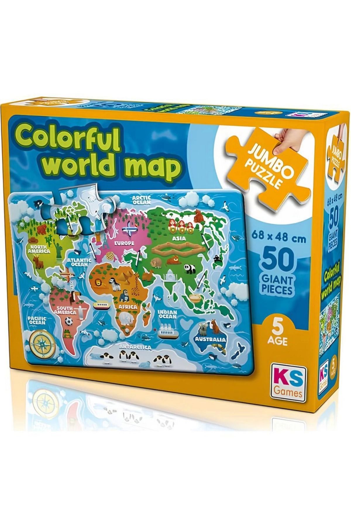 Skygo KS Games Colorful World Map 50 Parça Puzzle