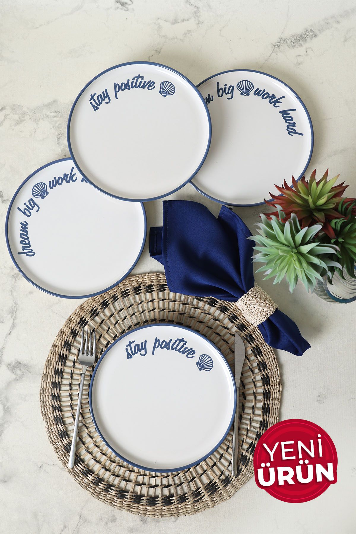 Keramika Ocean Muse Nordıc Pasta Tabağı 22 Cm 4 Adet 22951-52