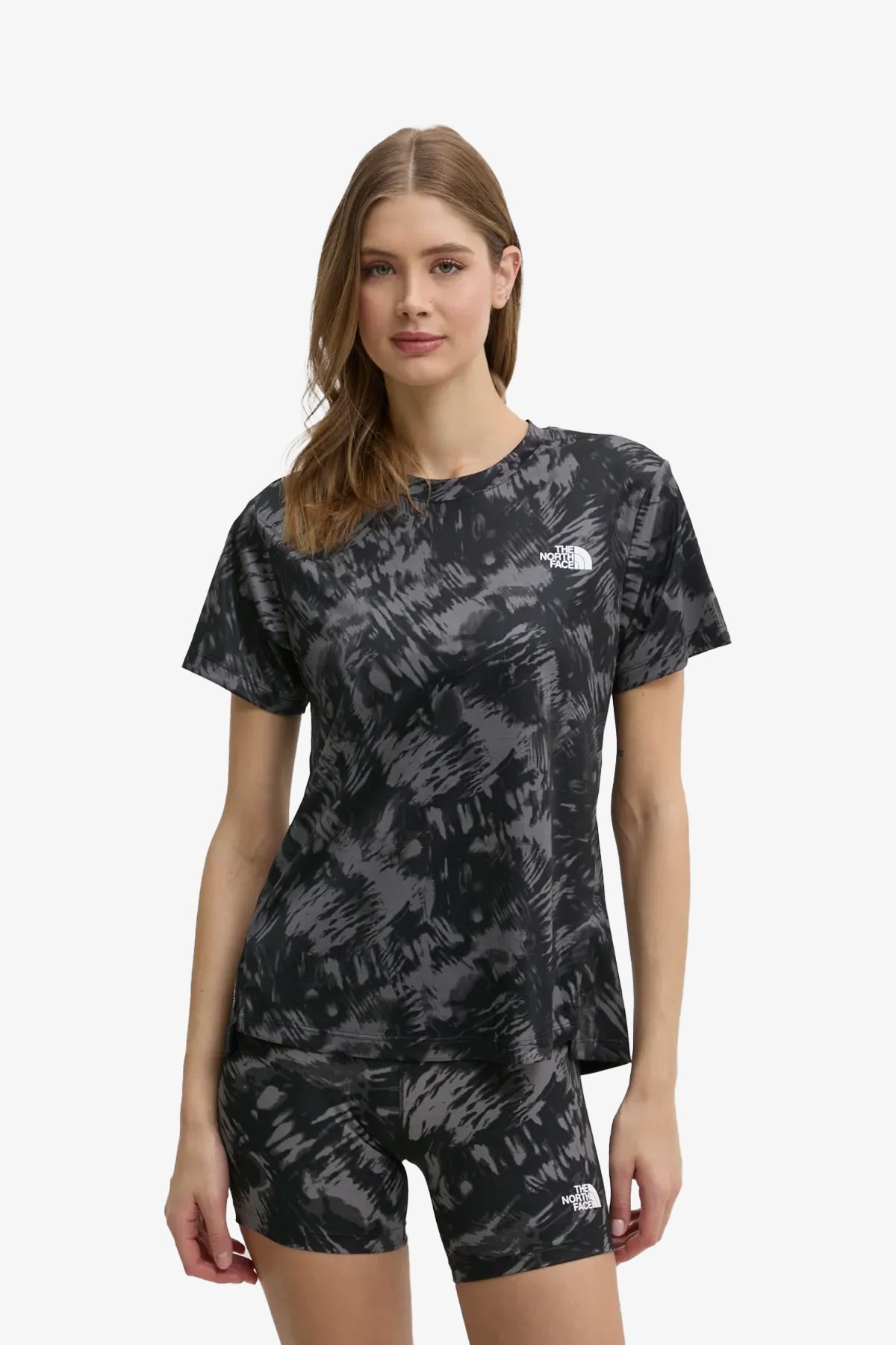THE NORTH FACE The Nort Face W Flex SS Reg Aop Kadın Siyah T-Shirt NF0A8BQG8R41