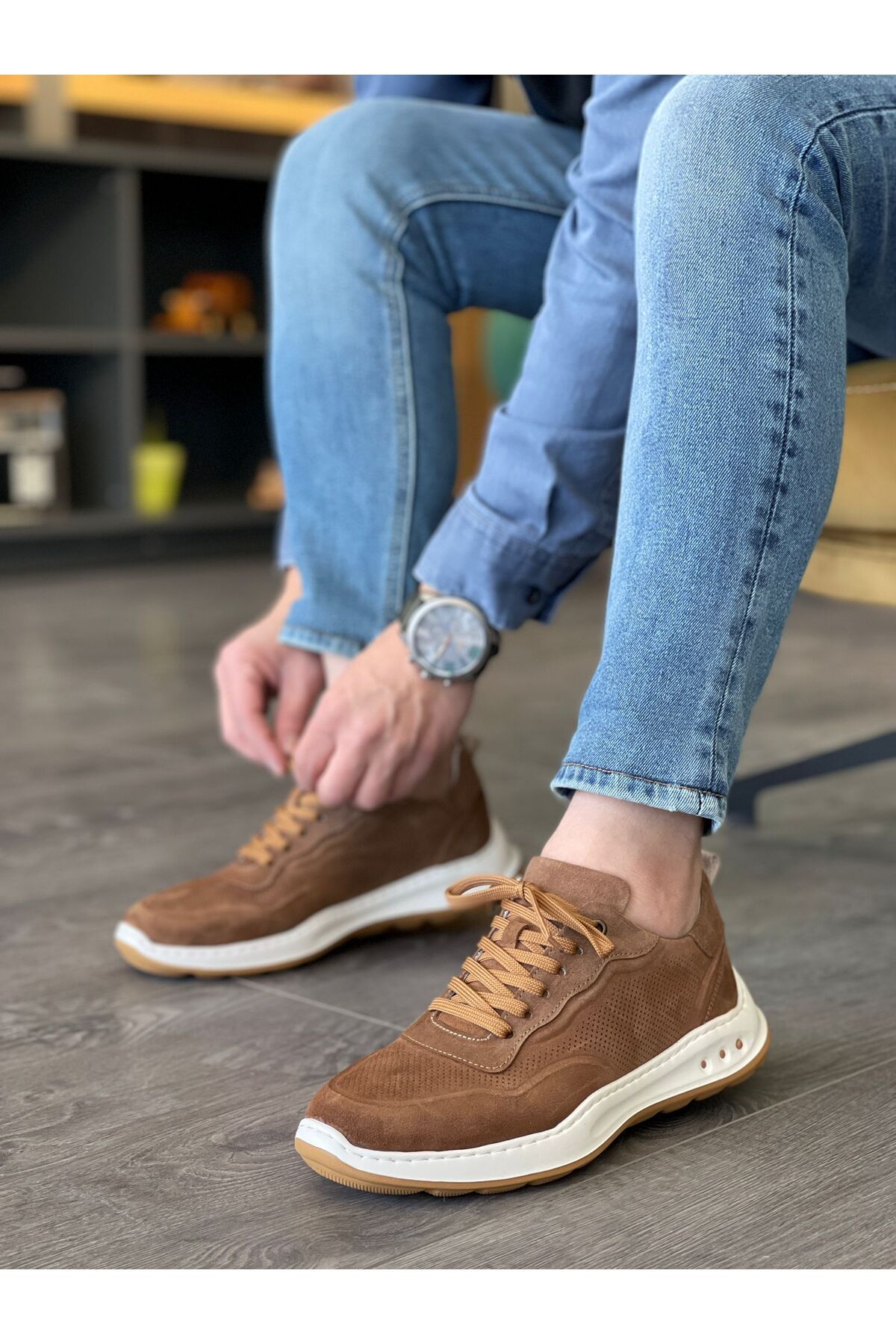 MOR KUNDURA Hakiki Deri Günlük Kullanım Sneakers Erkek Ayakkabı