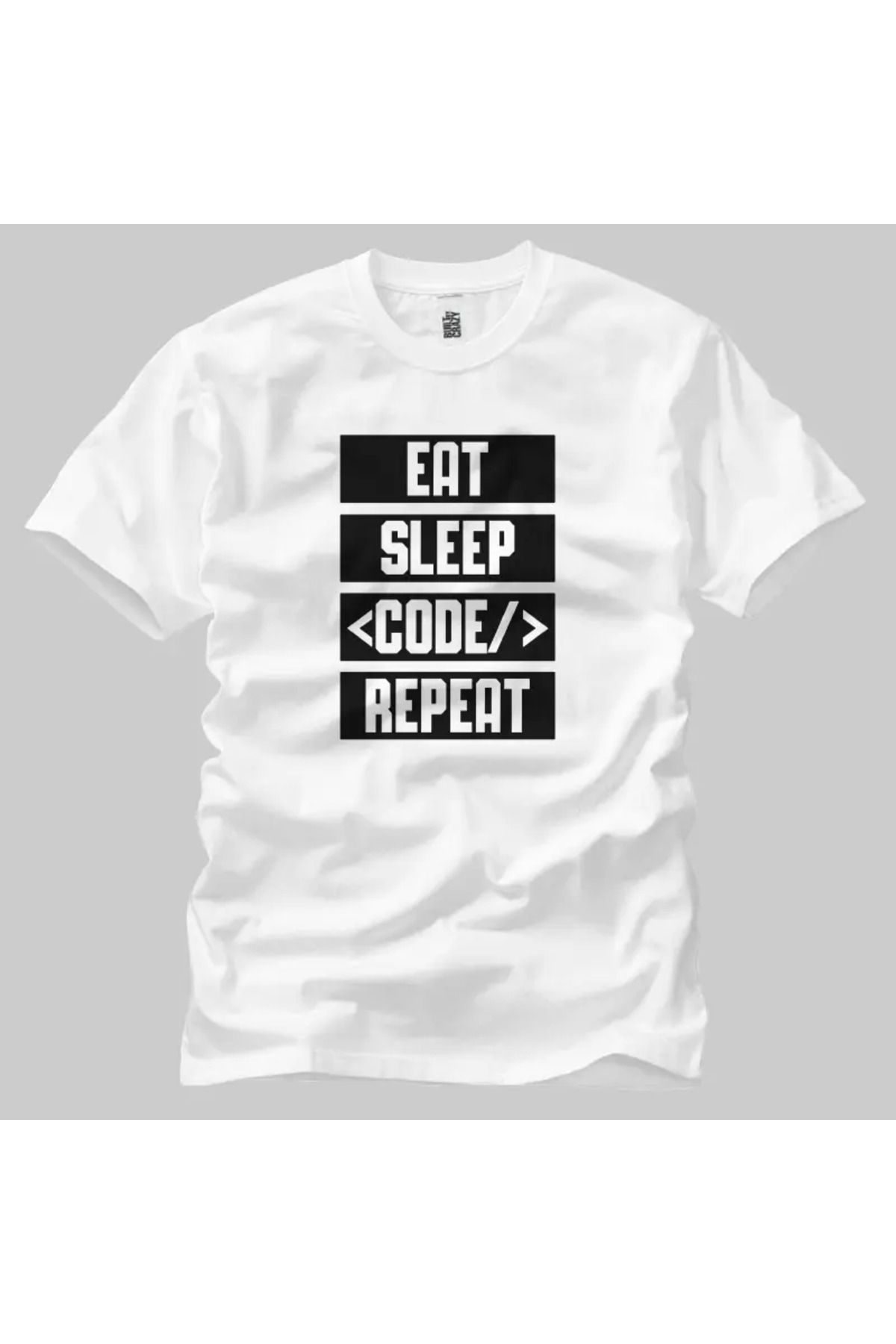 Built By Crazy Eat Sleep Code Repeat 2 Unisex Tişört
