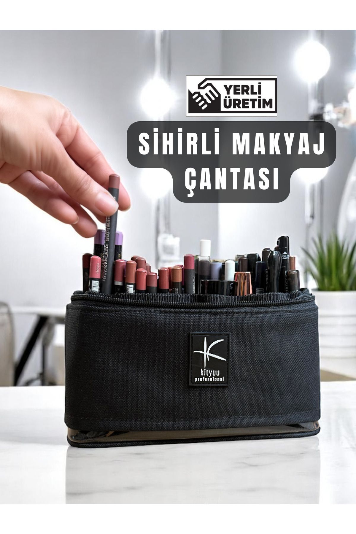 Kityuu Sihirli Makyaj Çantası Çok Amaçlı Makyaj Düzenleyici ve Seyahat Kozmetik Çantası
