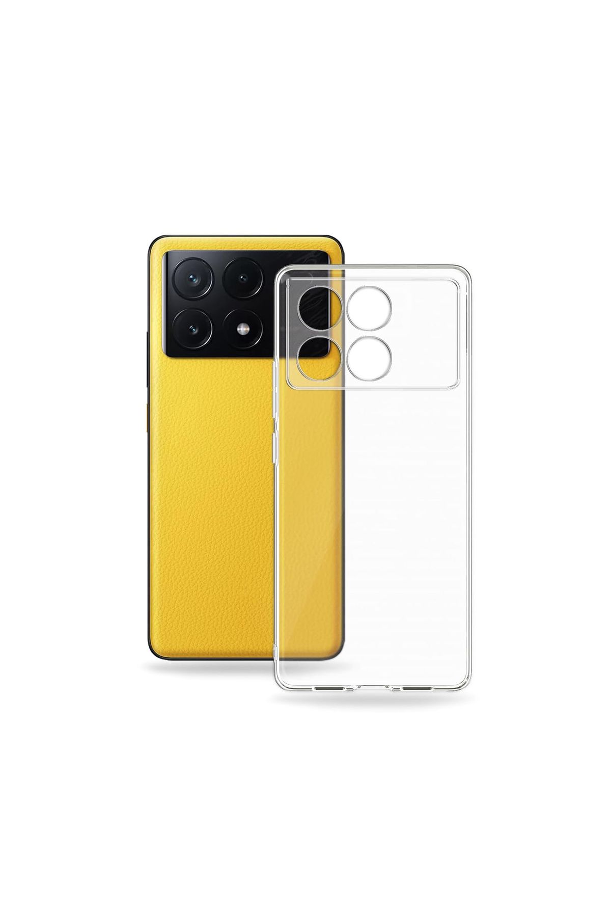 KZY İletişim Xiaomi Poco X6 Pro ile Uyumlu Kapak Kamera Korumalı Süper Silikon Şeffaf Kılıf