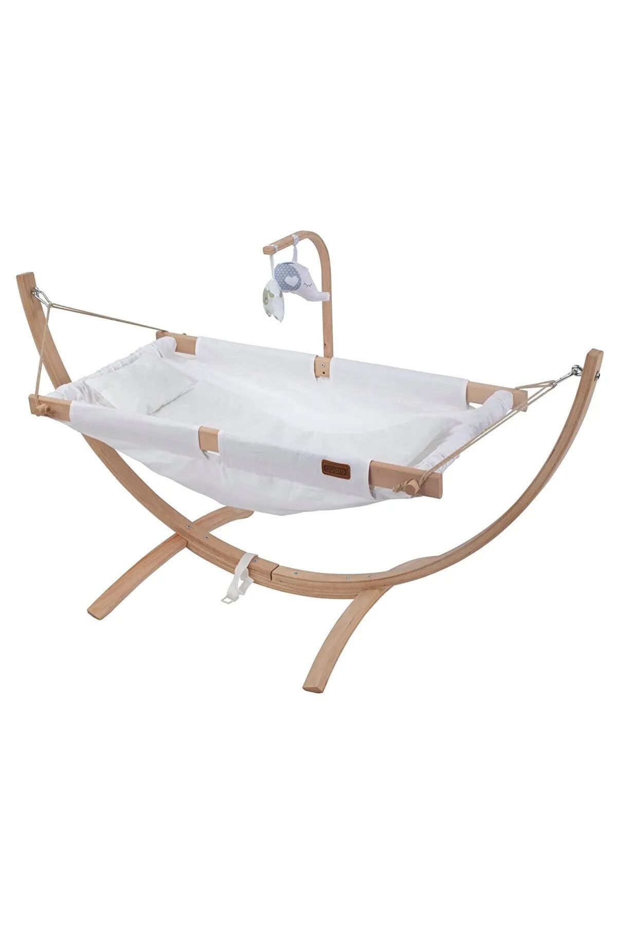 Jaju Baby Quero Siesta Ahşap Oyuncaklı Sallanır Hamak Beyaz