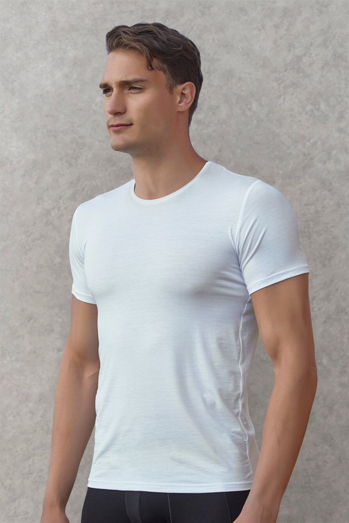 Doreanse Erkek Basic Bisiklet Yaka T-Shirt
