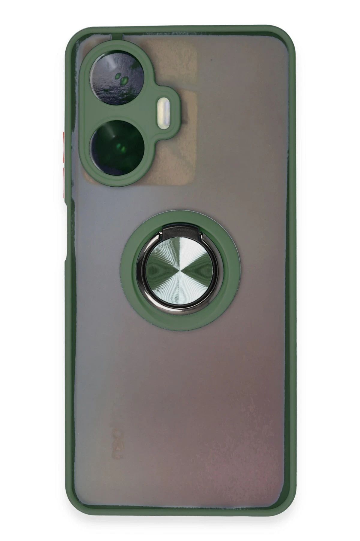 NewFace Realme C55 Kılıf Montreal Yüzüklü Silikon Kapak - Yeşil YNSMR