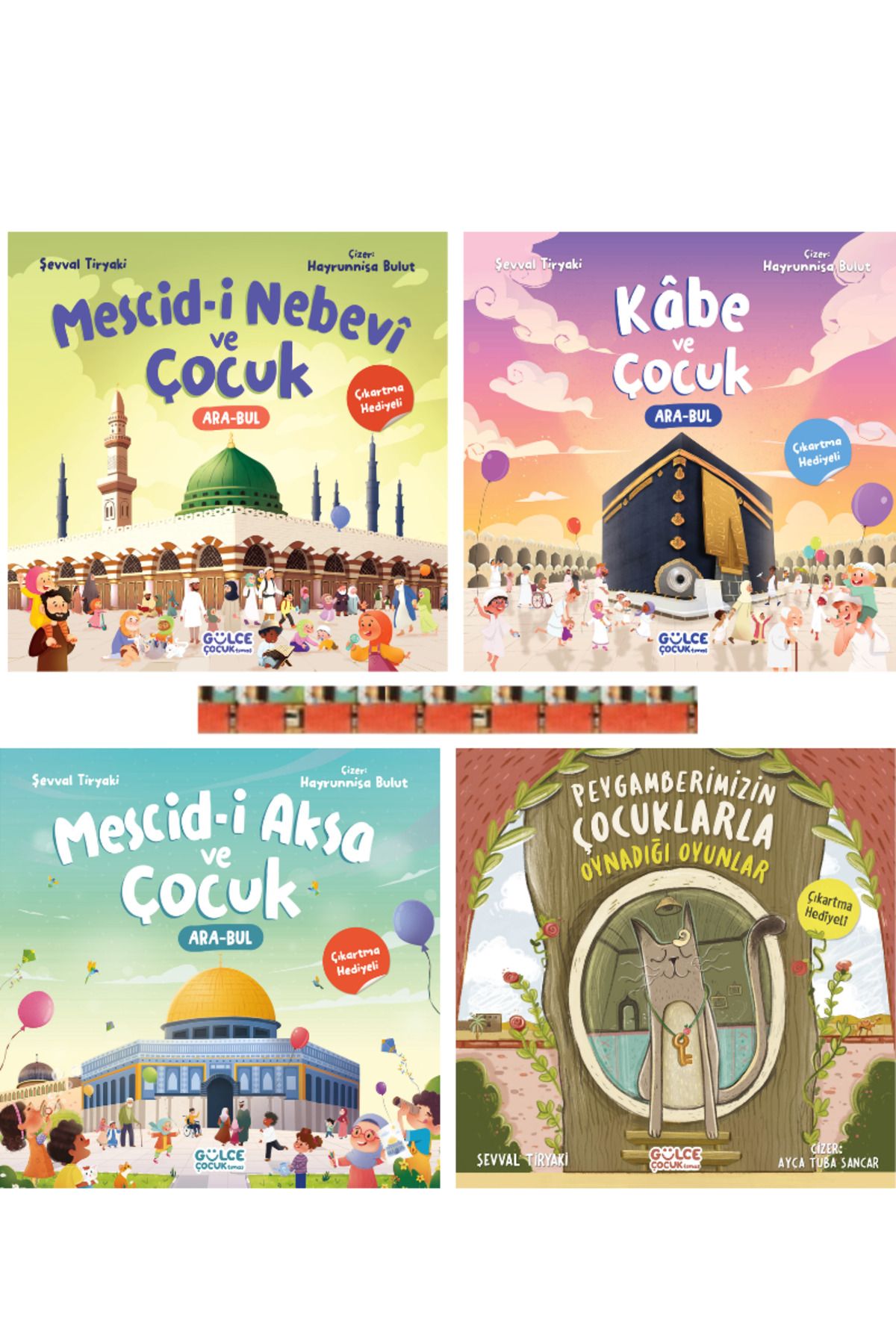 Gülce Kitap Şevval Tiryaki-Mescidi Nebevi ve Çocuk,Mescidi Aksa ve Çocuk,Kabe ve Çocuk(4kitapset) -HEDİYELİDİR