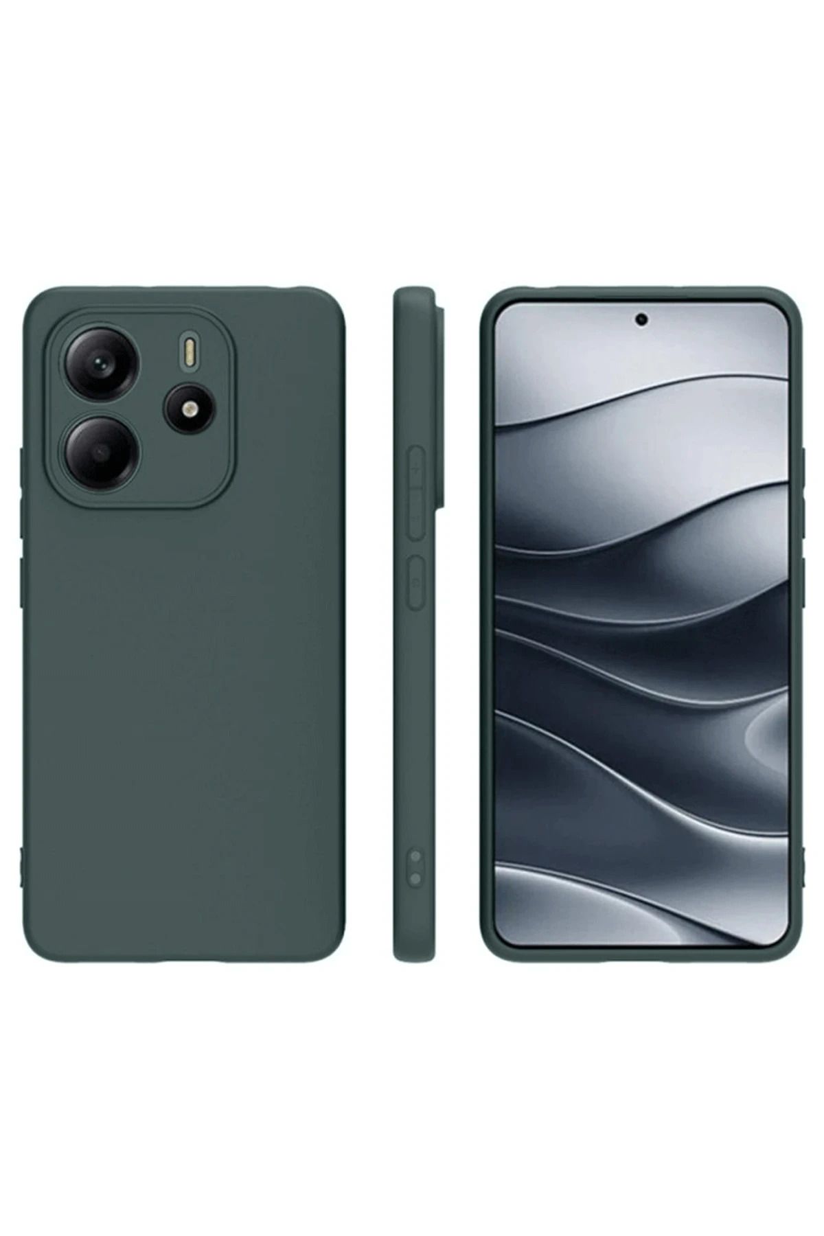 NewFace Xiaomi Redmi Note 14 4G Kılıf First Silikon - Koyu Yeşil YNSMR