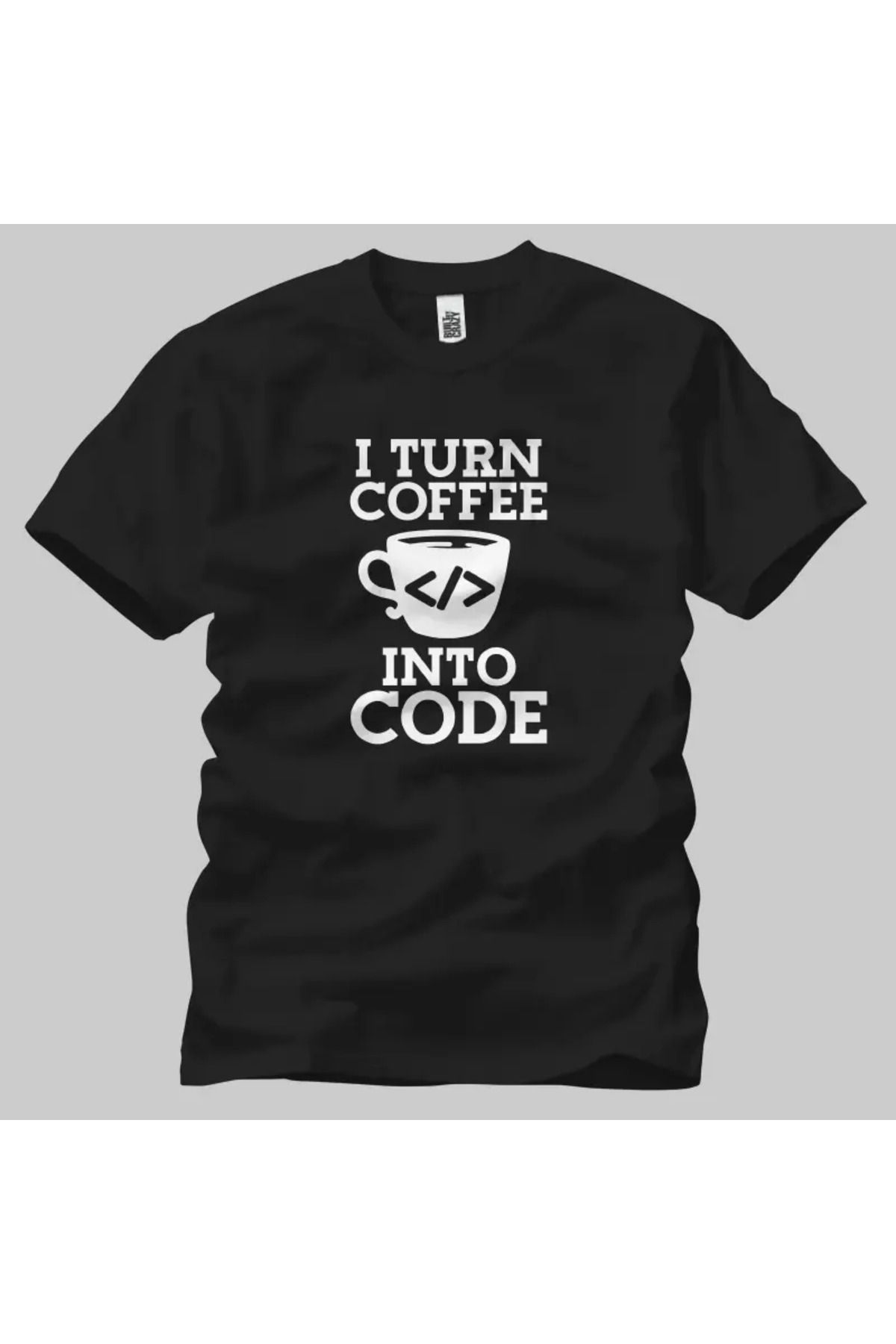 Built By Crazy I Turn Coffee Into Code Unisex Tişört
