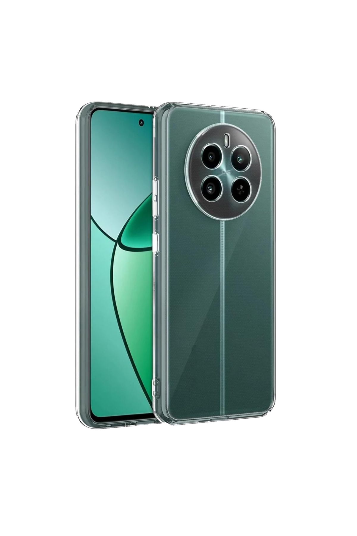 KZY İletişim Realme 12 Plus ile Uyumlu Kapak Kamera Korumalı Süper Silikon Şeffaf Kılıf