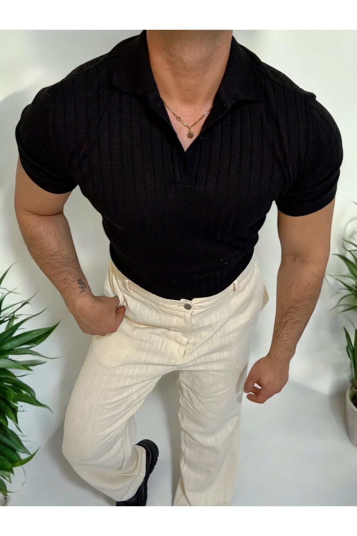 Butik Ross Polo Yaka Düğmeli Tişört