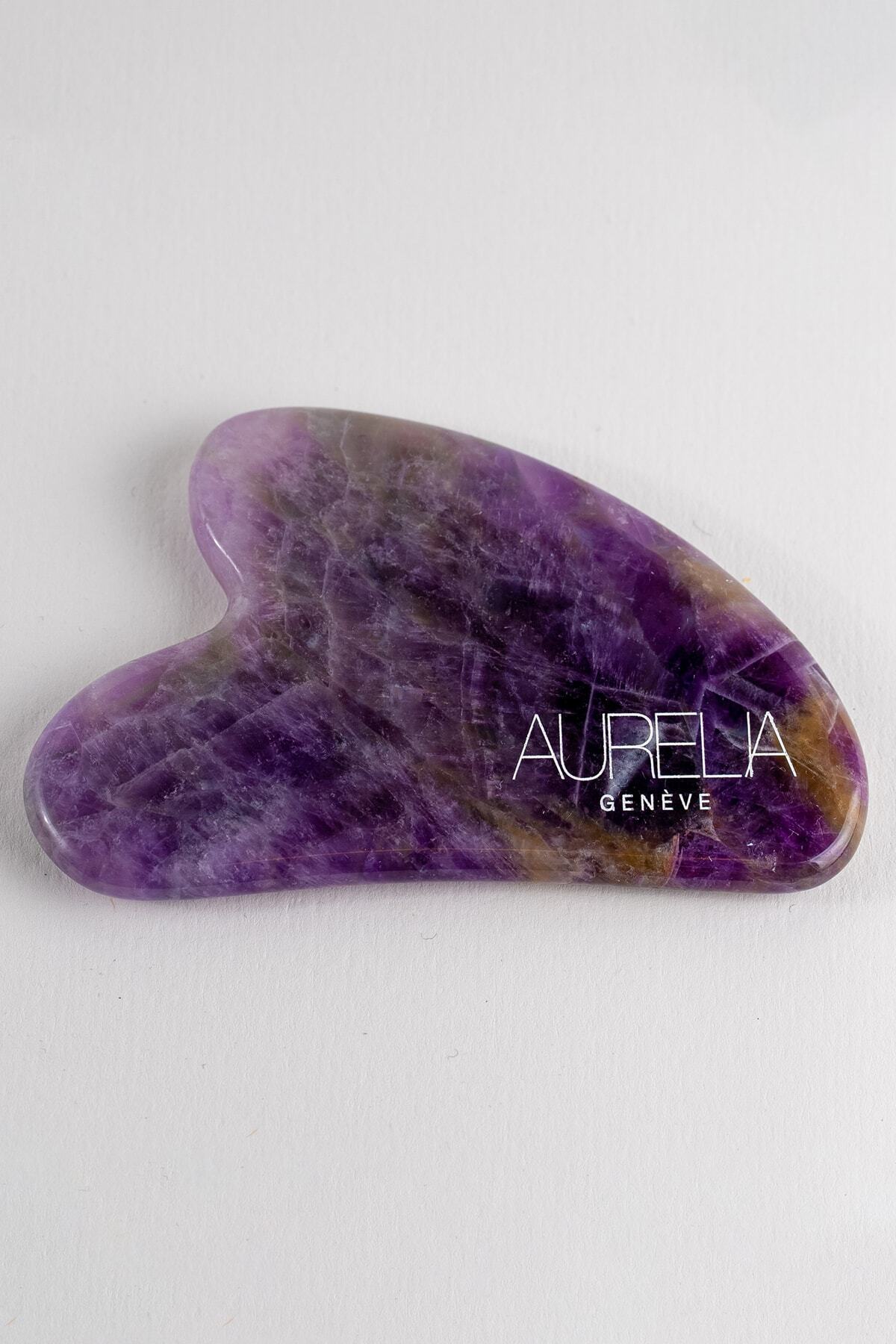 Aurelia Genève Amethyst Gua Sha Crystal - Heart - Gua Sha Taşı – Ametist — رنگارنگ AR2023