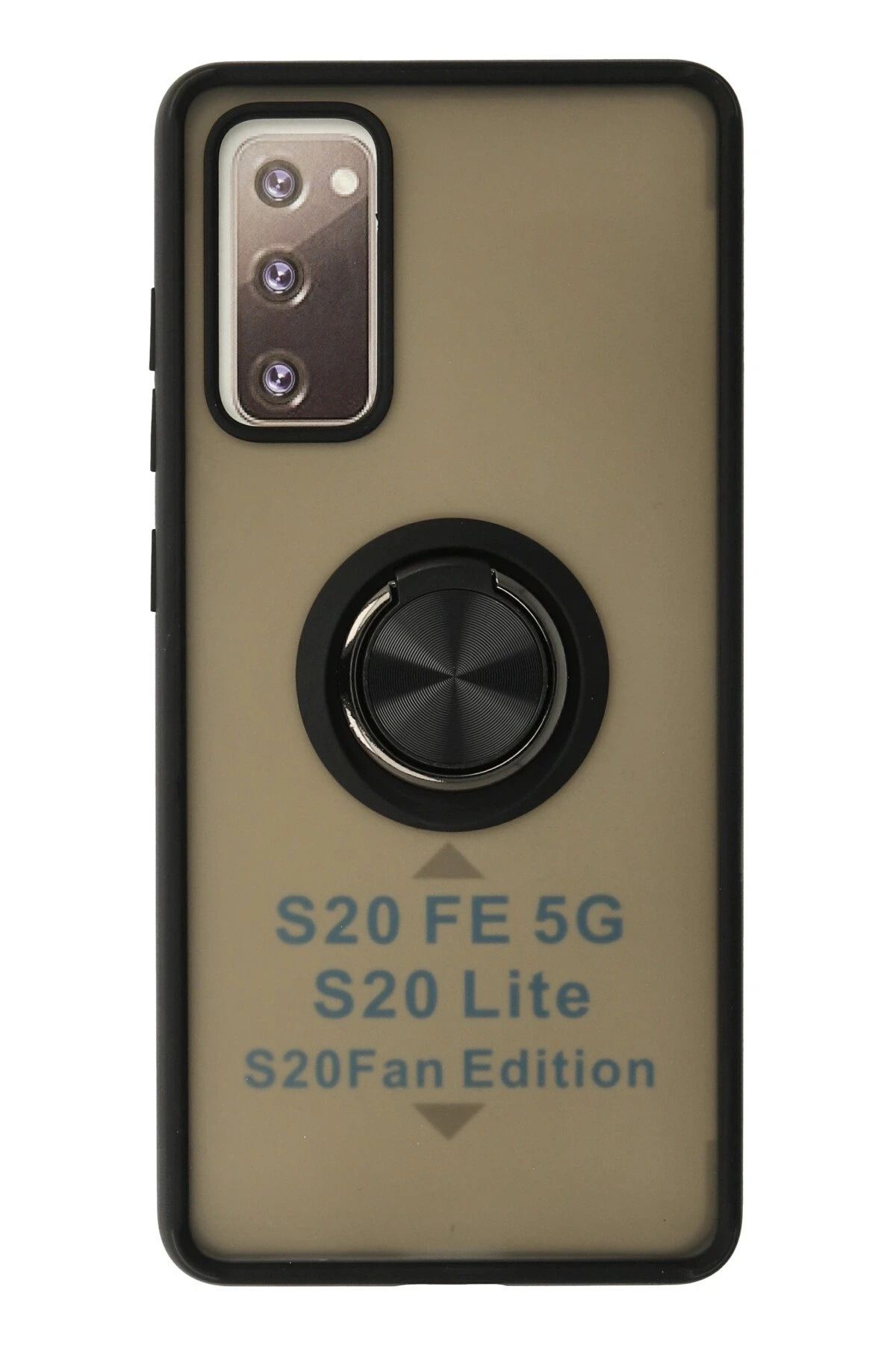 NewFace Samsung Galaxy S20 FE Kılıf Montreal Yüzüklü Silikon Kapak - Siyah FLKRY
