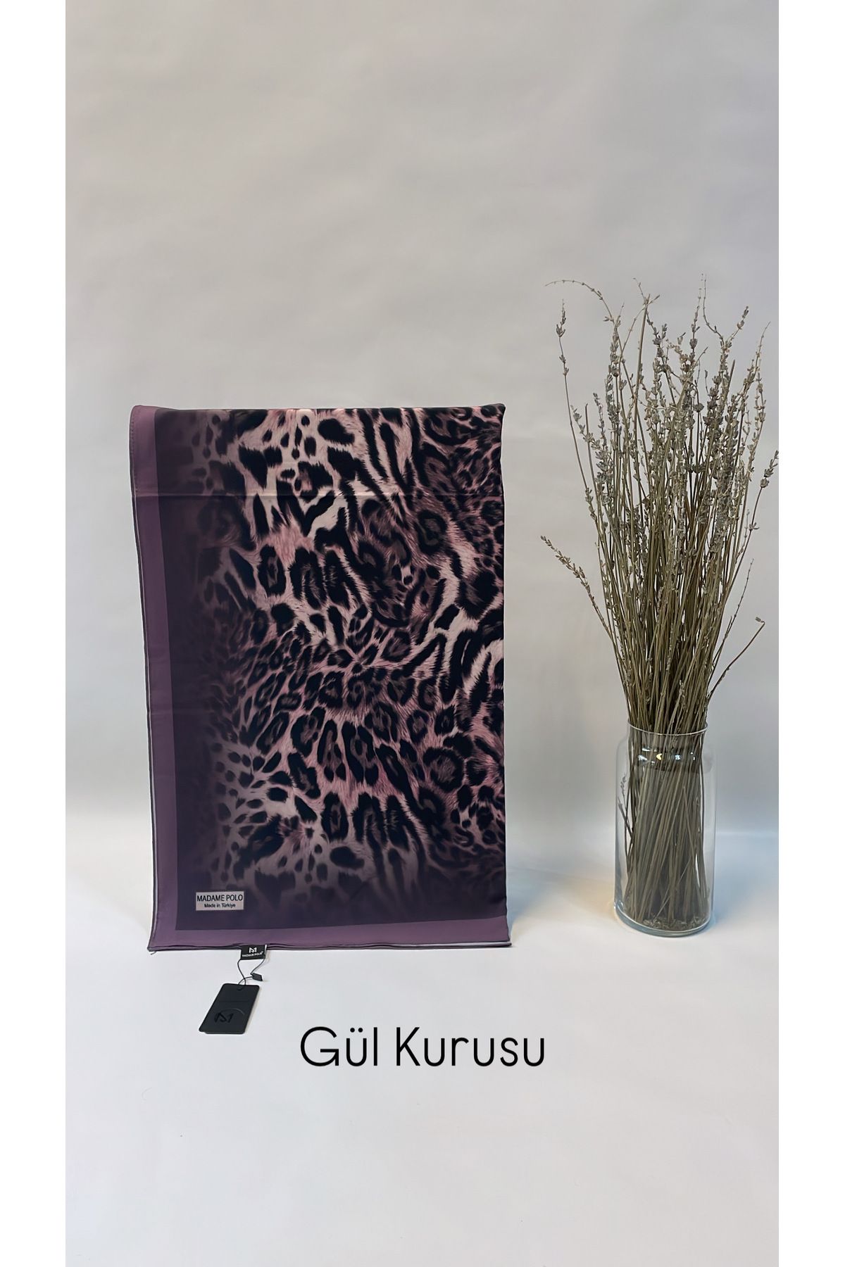 Onur Şal - Moss Krep İpek Görünümlü Şal Dökümlü Kaliteli Esnek Kumaş Moda Mağaza Kenar Sulu Leopar Desen