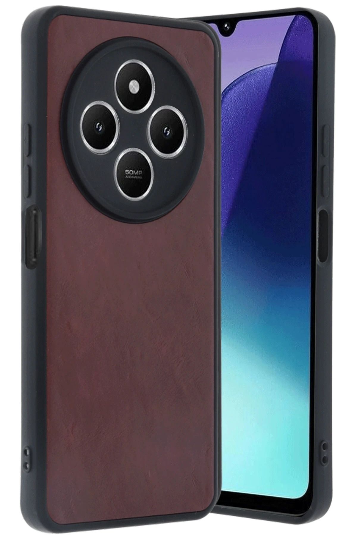 NewFace Xiaomi Redmi 14C Kılıf Aras Deri Kapak - Bordo JOJUA