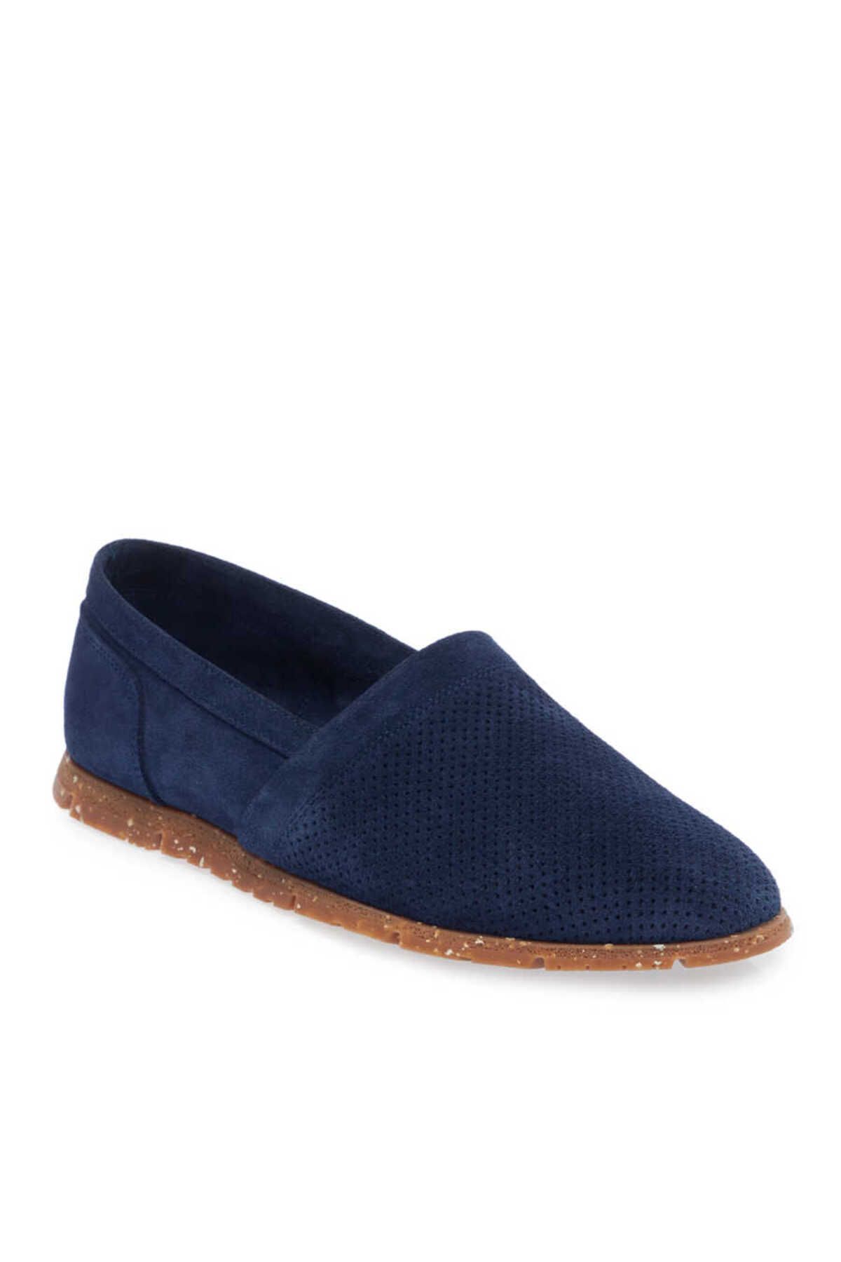 Tergan Mavi Hakiki Süet Deri Erkek Loafer - E24I1AY56589-F60