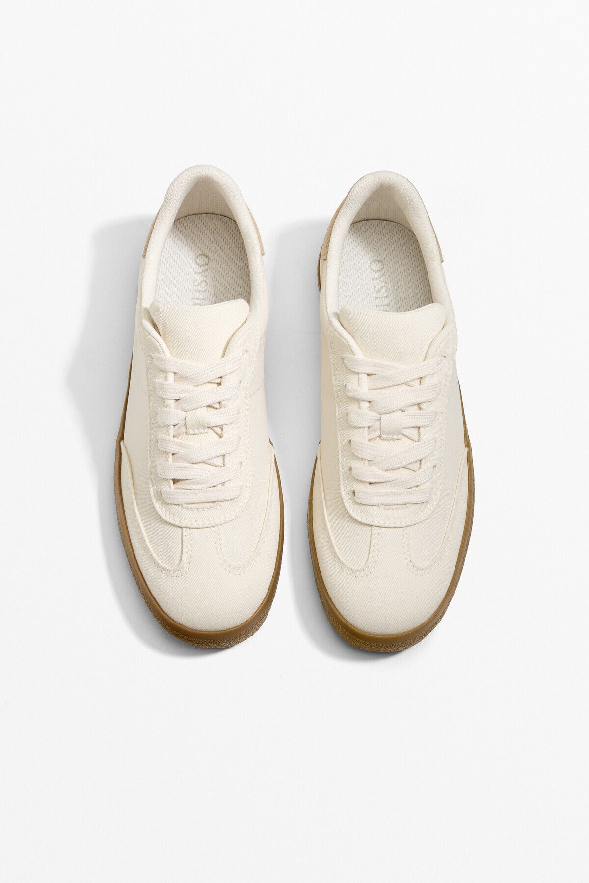 Oysho-Canvas and split-leather trainers 3