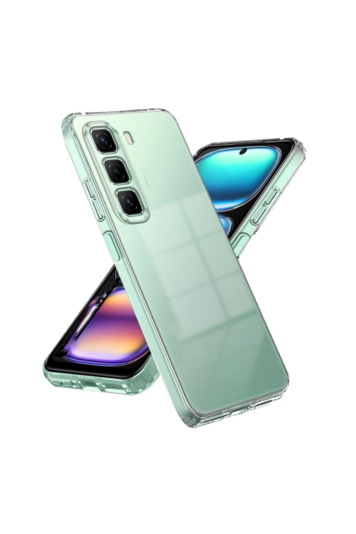 KZY İletişim Infinix Hot 50 ile Uyumlu Kapak Kamera Korumalı Süper Silikon Şeffaf Kılıf