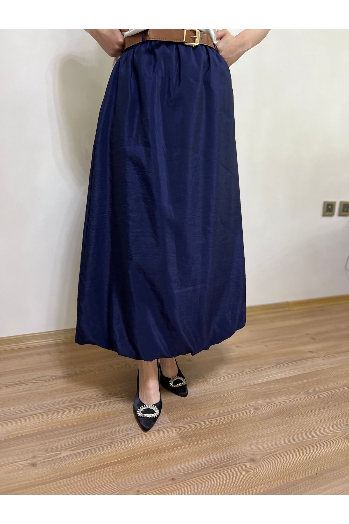 Atelier29 Bordo beli lastikli balon etek