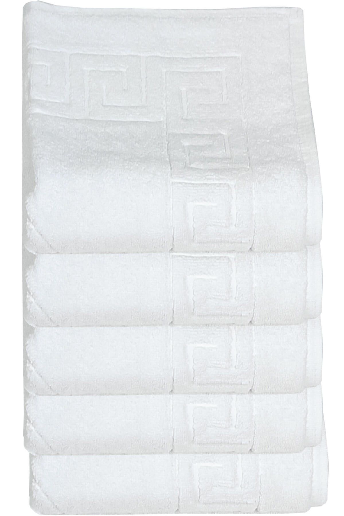 Mira Home 5 li Otel Ayak Havlusu Bukle Ayak İzli 50x70 Cm Beyaz 16/2 Avs 250 Gr