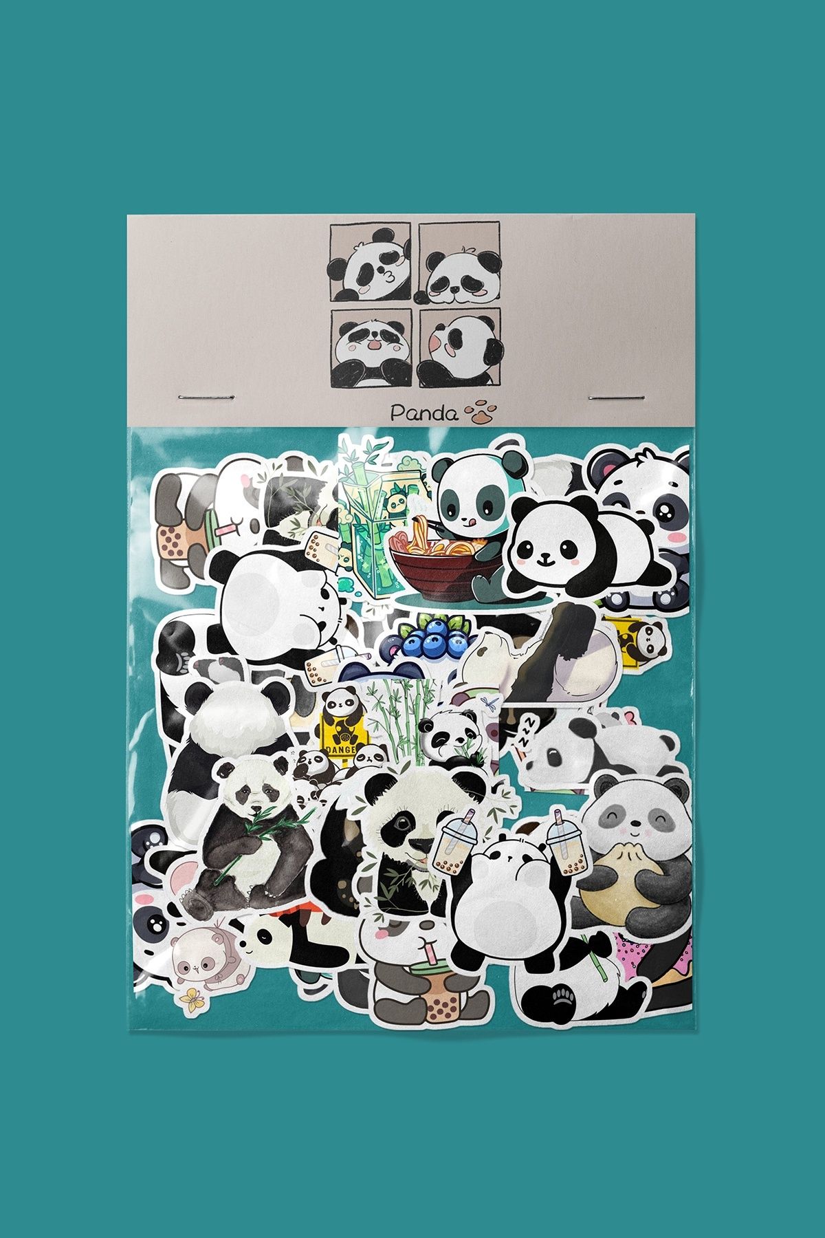 dadi ramba Panda Sticker paketi - Bullet Journal - Ajanda - Planner - Laptop Etiket Çıkartma