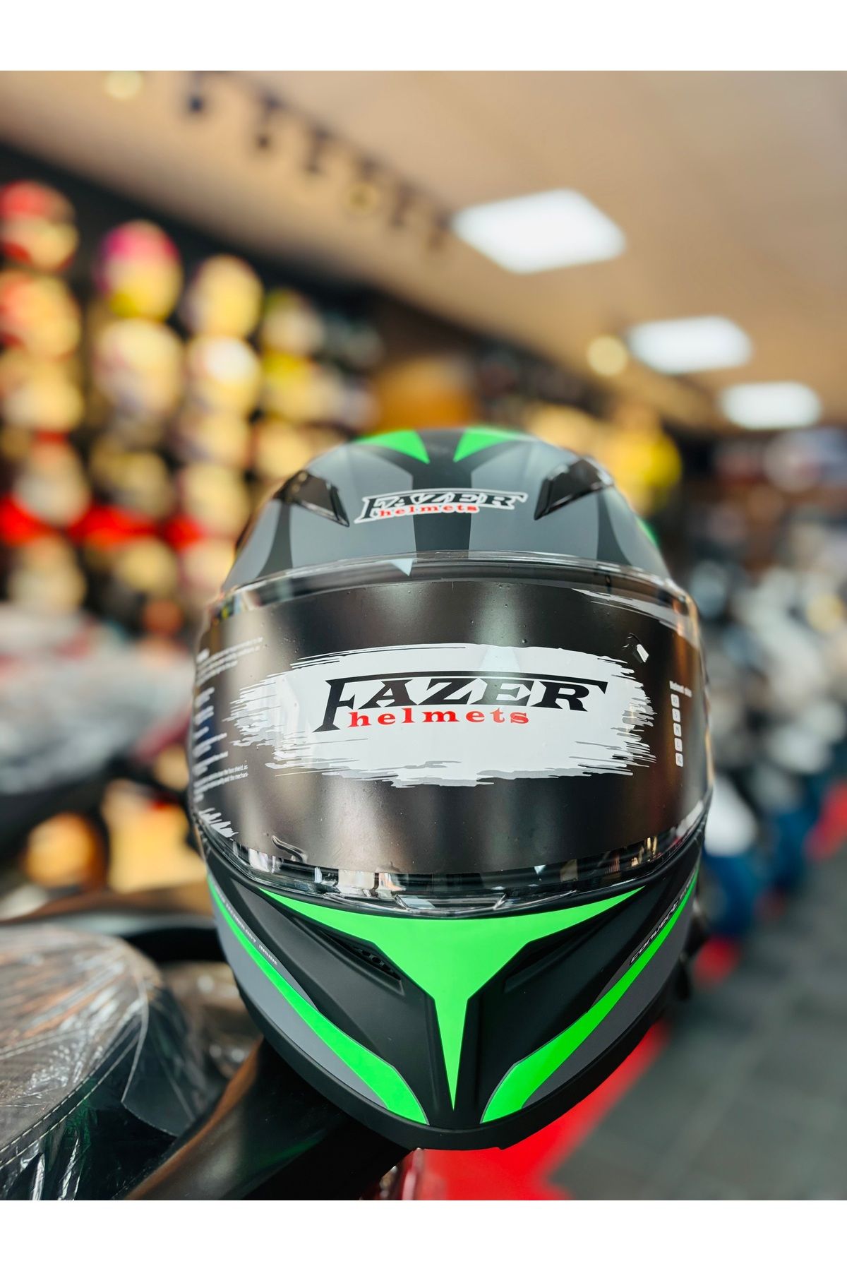 RSV FAZER ZEBRA FLOUROSAN GREEN ÇENE AÇILIR GÜNEŞ VİZÖRLÜ MOTOSİKLET KASKI